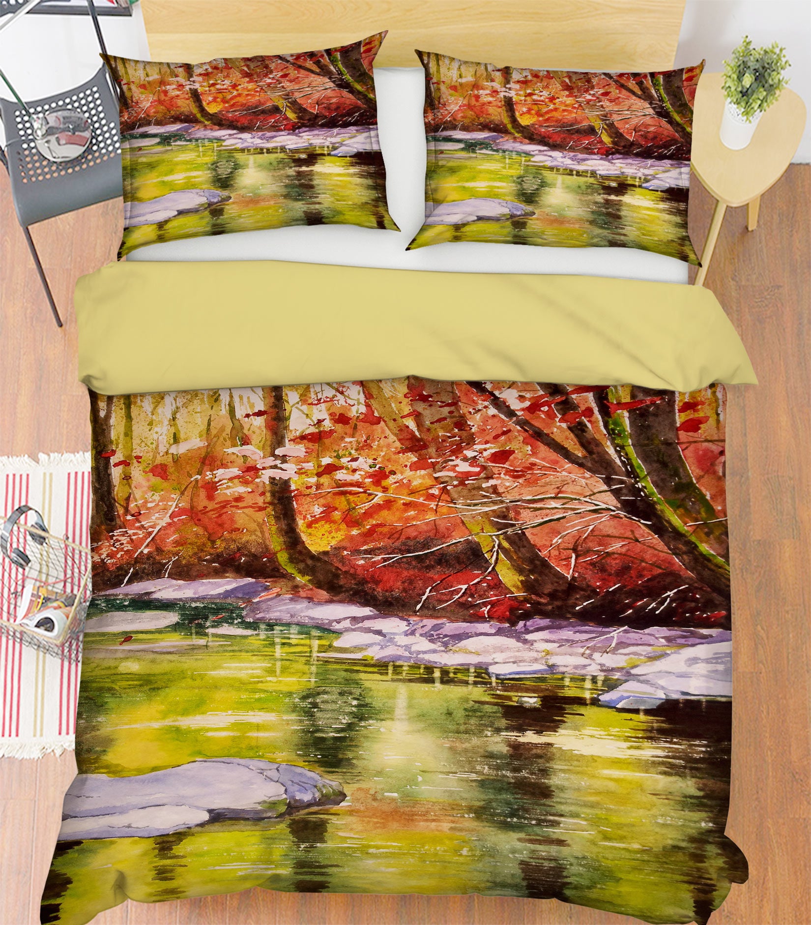 3D Tree Trunk Reflection 16174 Bed Pillowcases Quilt