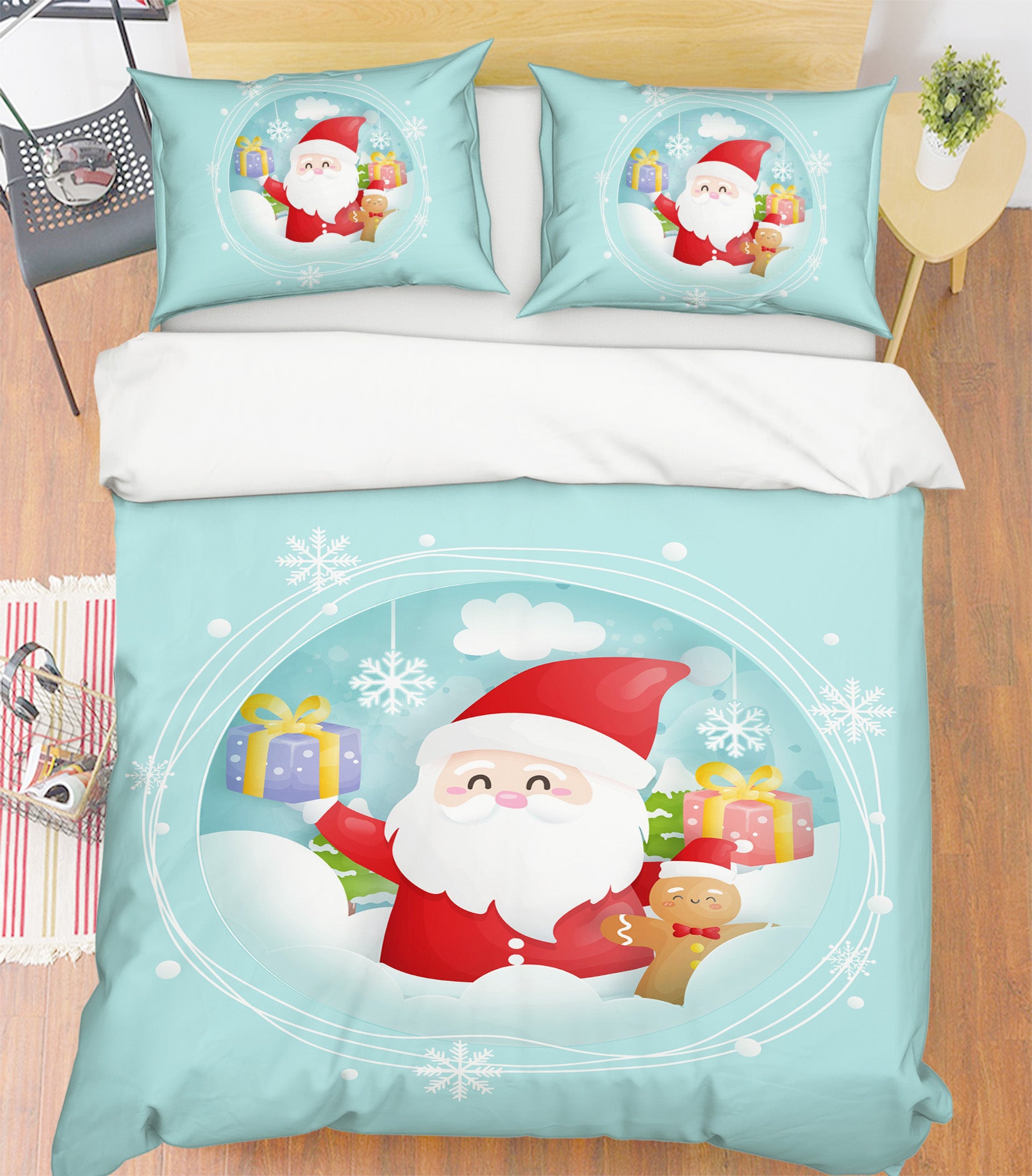 3D Santa Claus 58239 Bed Pillowcases Quilt