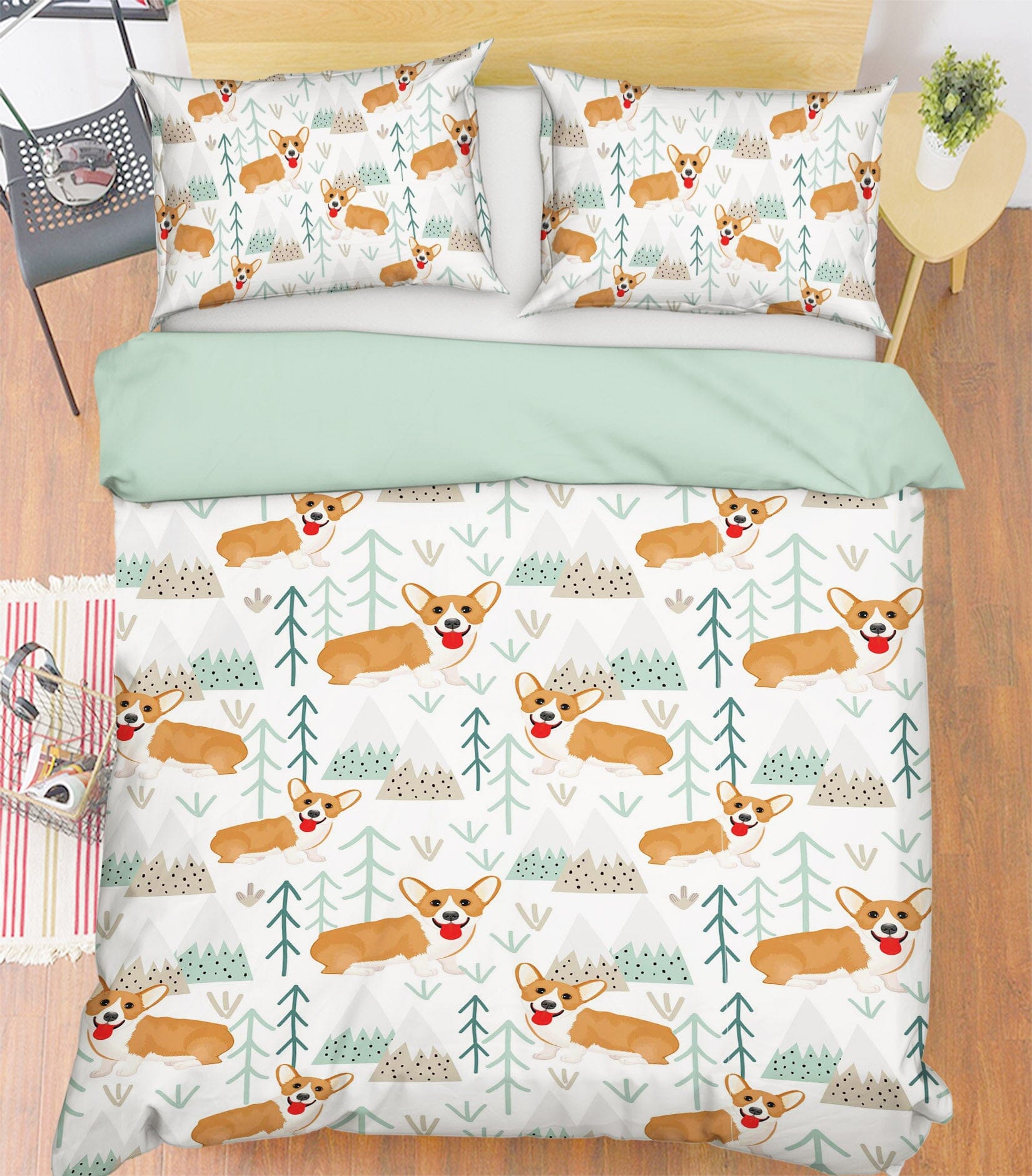 3D Cute Corgi 210 Uta Naumann Bedding Bed Pillowcases Quilt Quiet Covers AJ Creativity Home