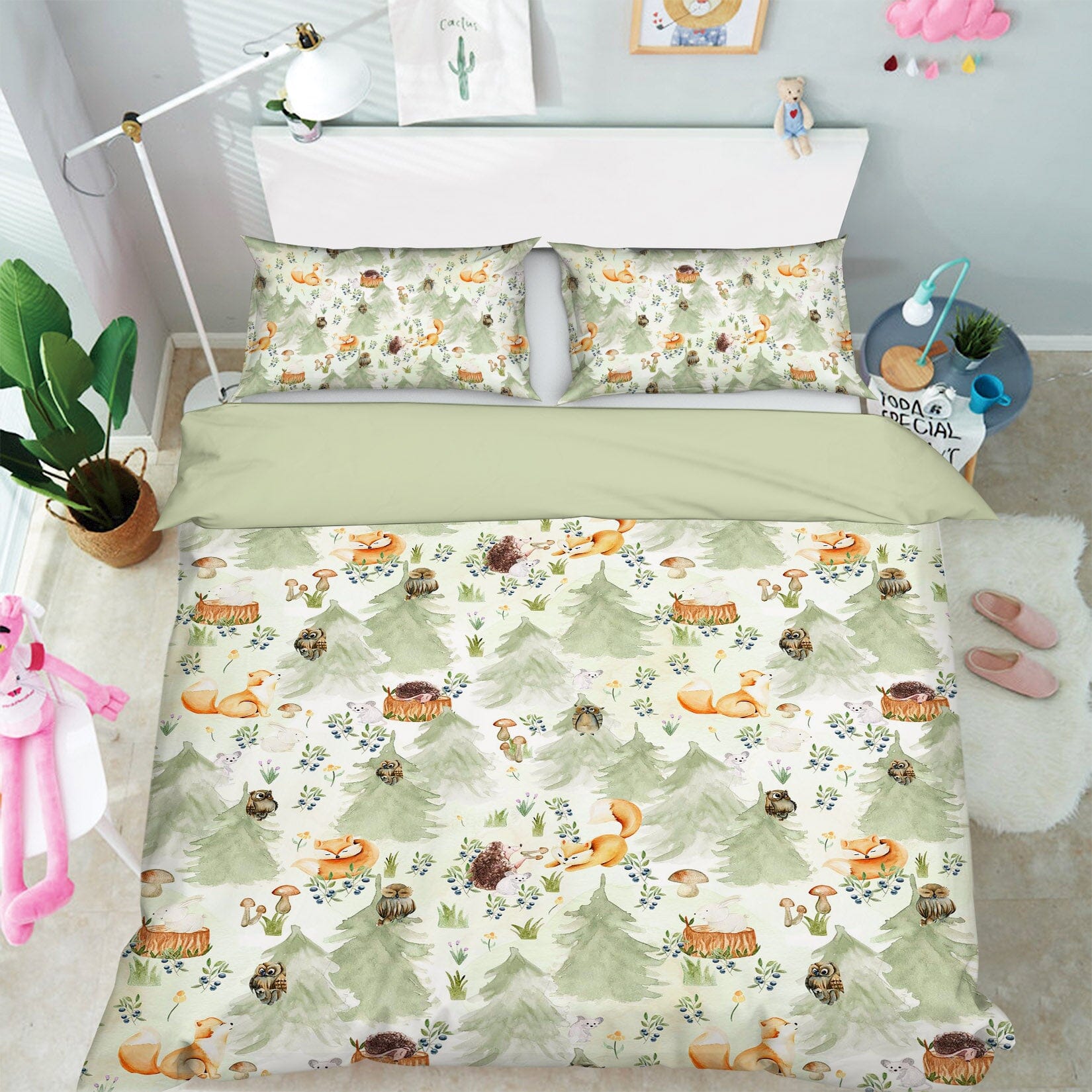 3D Mushroom Fox 194 Uta Naumann Bedding Bed Pillowcases Quilt Quiet Covers AJ Creativity Home
