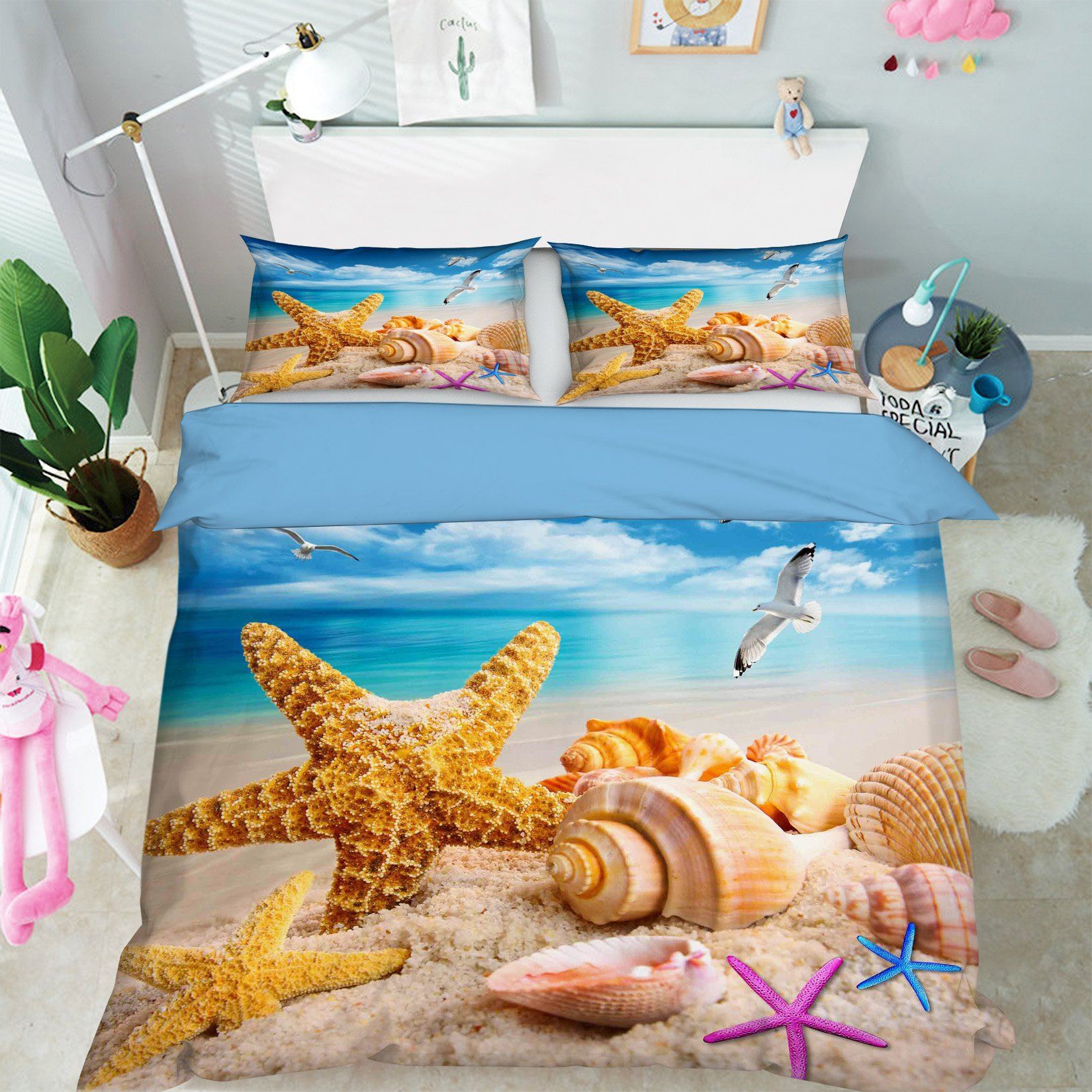 3D Yellow Starfish 243 Bed Pillowcases Quilt Wallpaper AJ Wallpaper