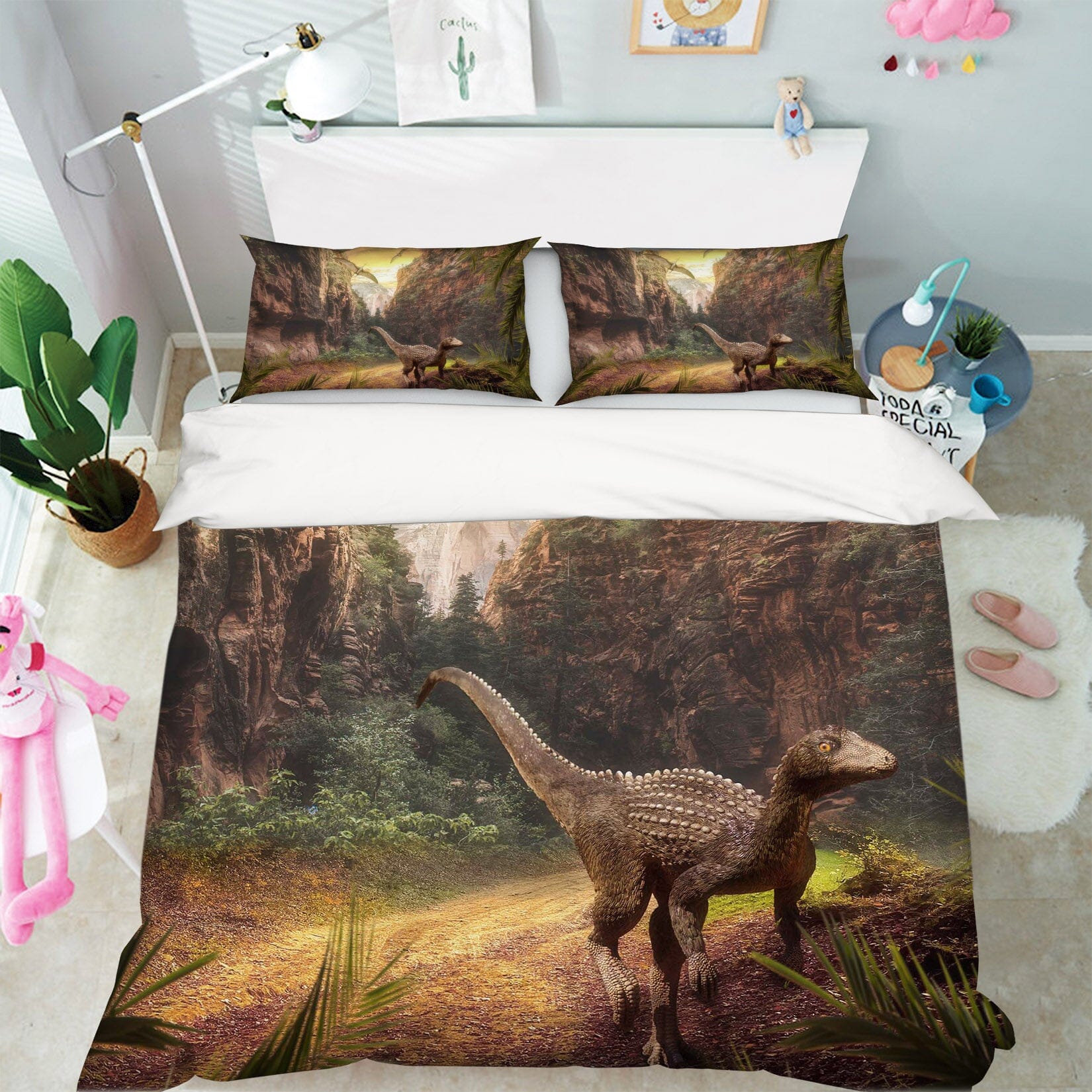 3D Forest Dinosaur 1915 Bed Pillowcases Quilt Quiet Covers AJ Creativity Home
