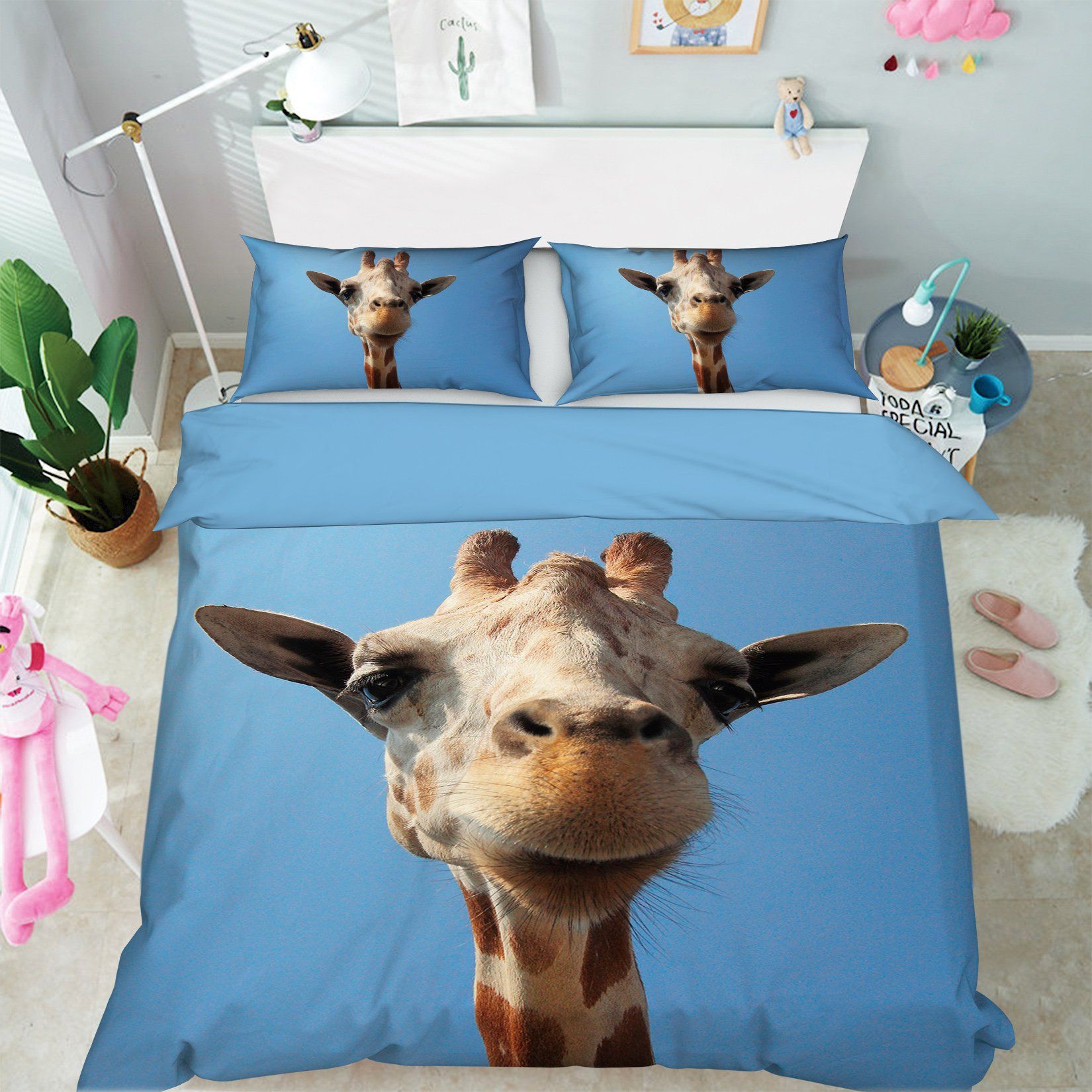 3D Giraffe 1951 Bed Pillowcases Quilt Quiet Covers AJ Creativity Home