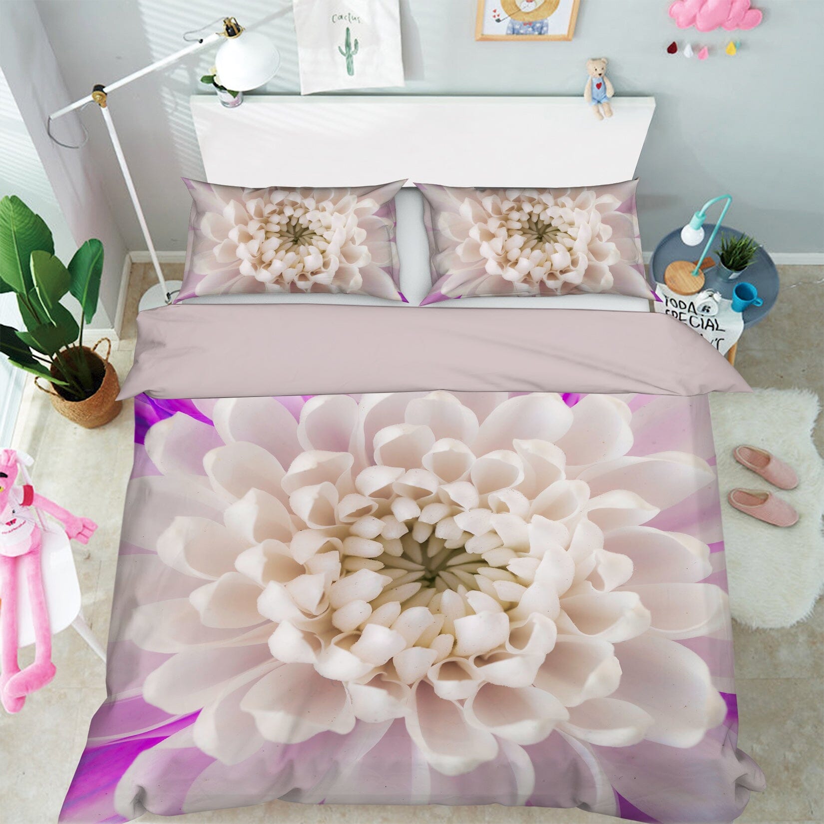3D Beautiful Chrysanthemum 1023 Assaf Frank Bedding Bed Pillowcases Quilt Quiet Covers AJ Creativity Home
