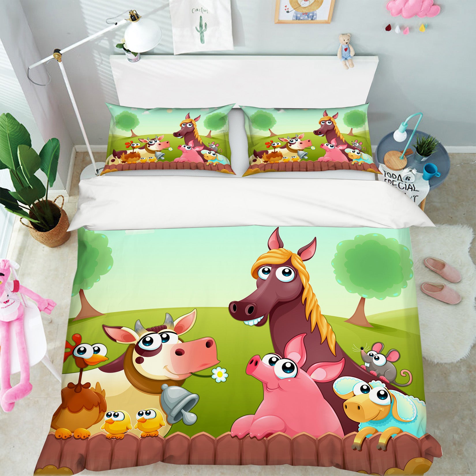 3D Cow Horse Pig 19151 Bed Pillowcases Quilt