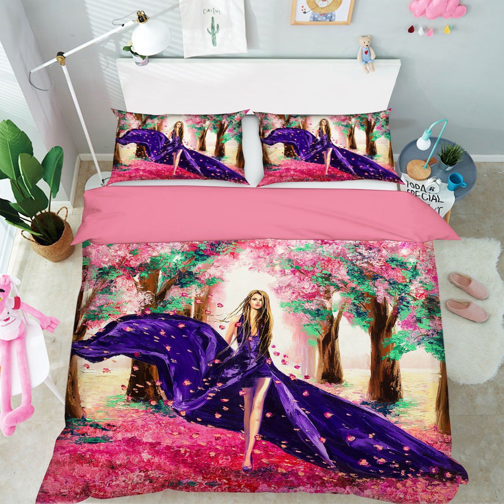 3D Cherry Blossoms 030 Bed Pillowcases Quilt