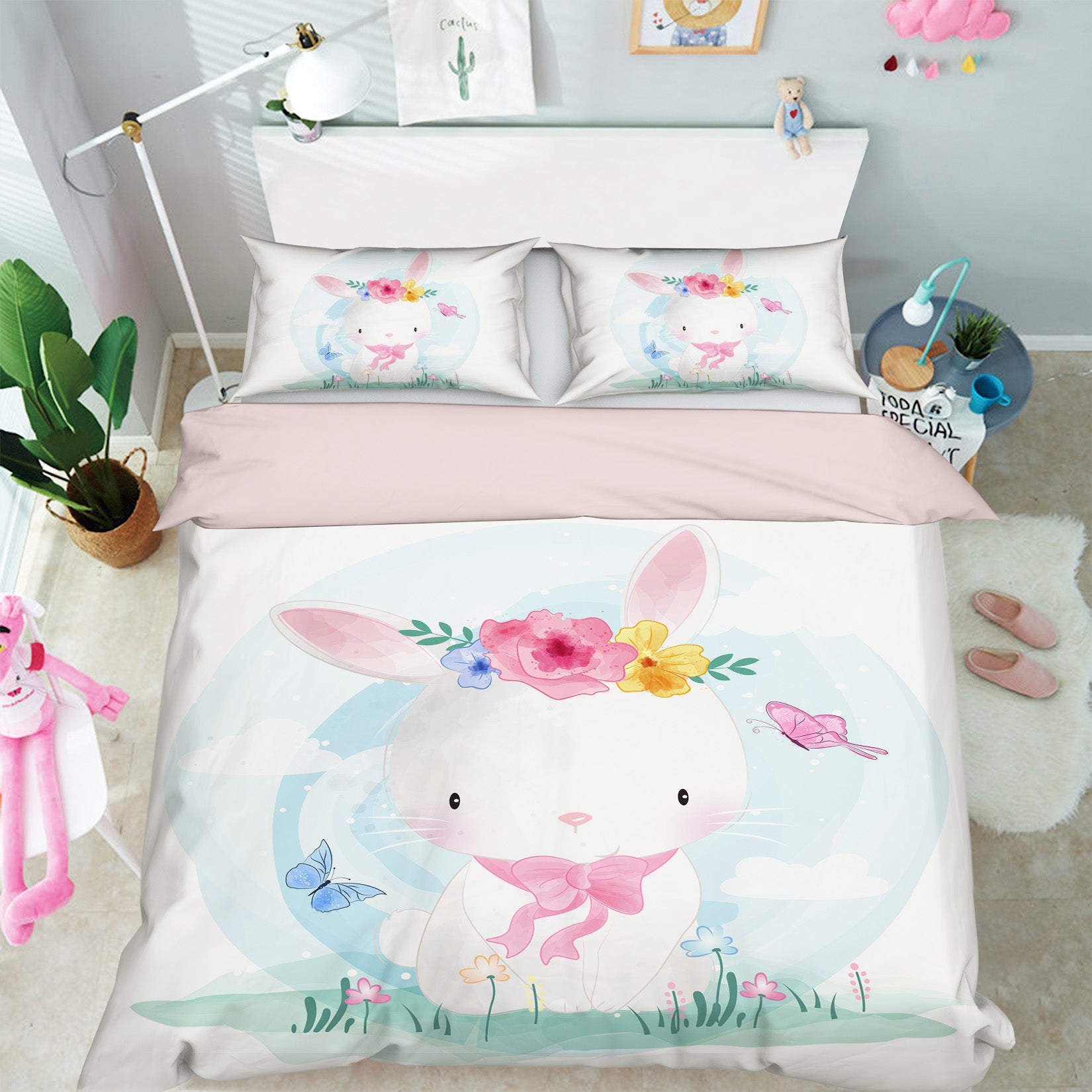 3D Rabbit 59061 Bed Pillowcases Quilt