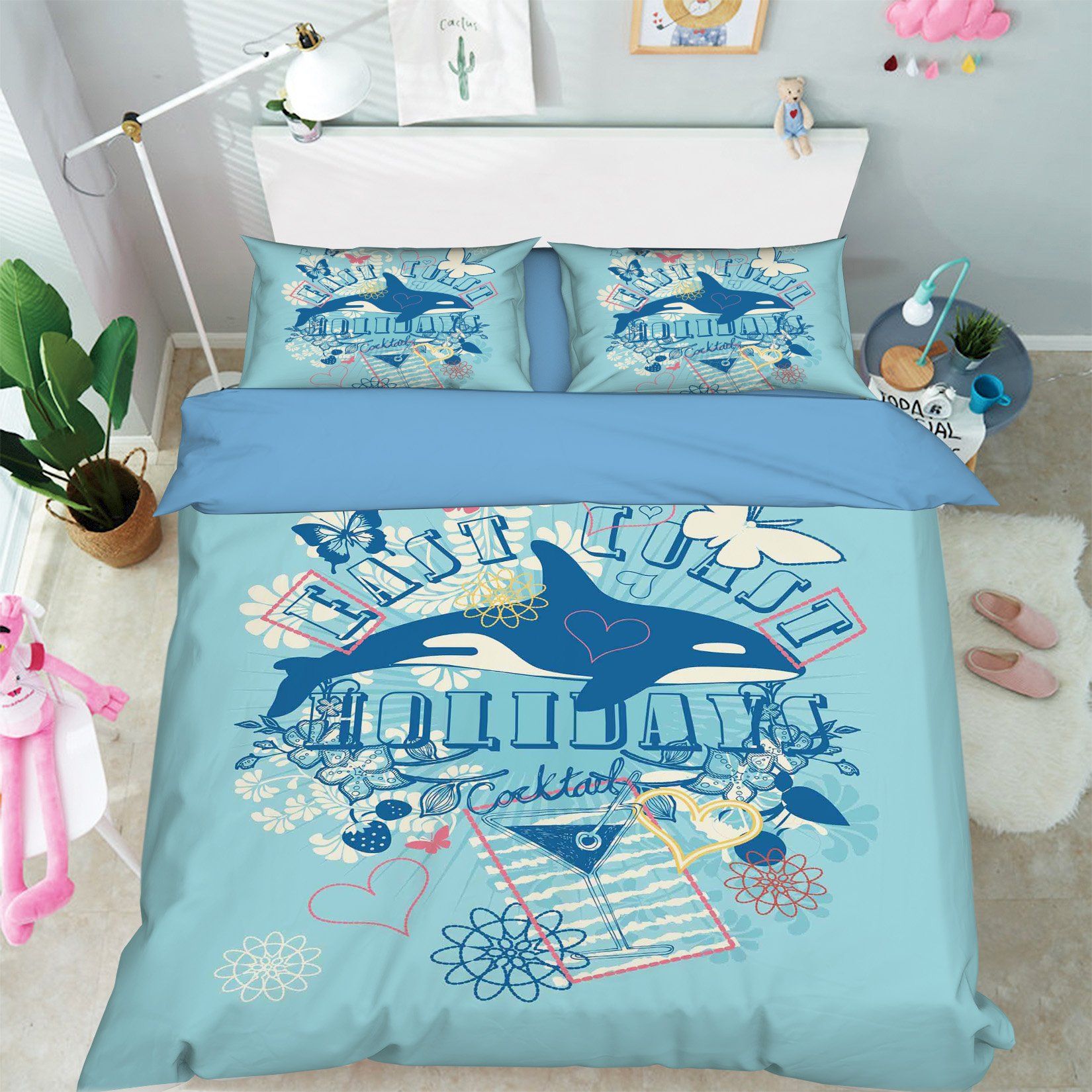 3D Whale Jumping 014 Bed Pillowcases Quilt Wallpaper AJ Wallpaper