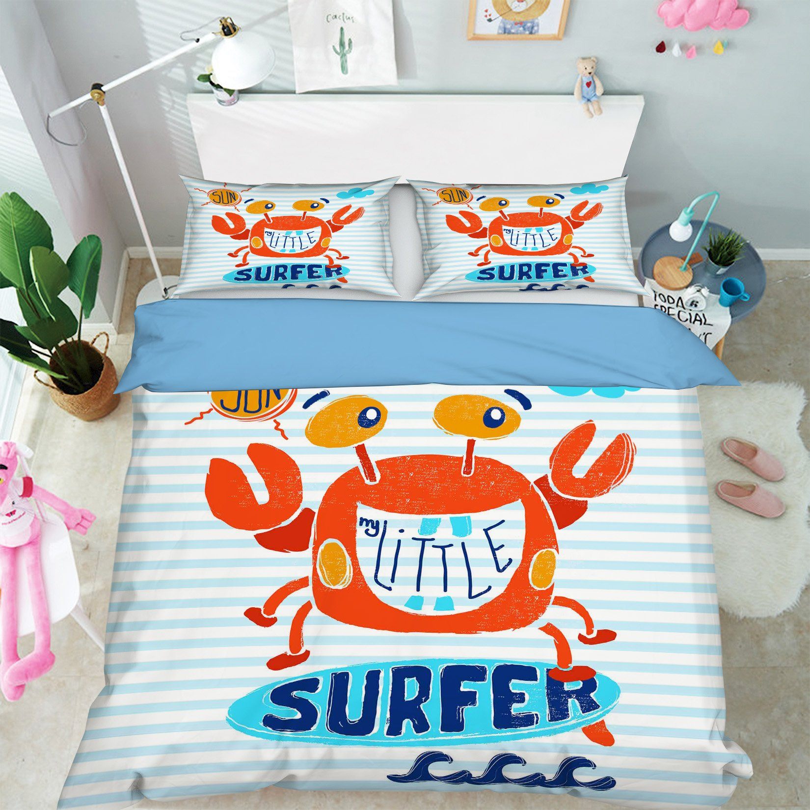 3D Cartoon Crab 117 Bed Pillowcases Quilt Wallpaper AJ Wallpaper