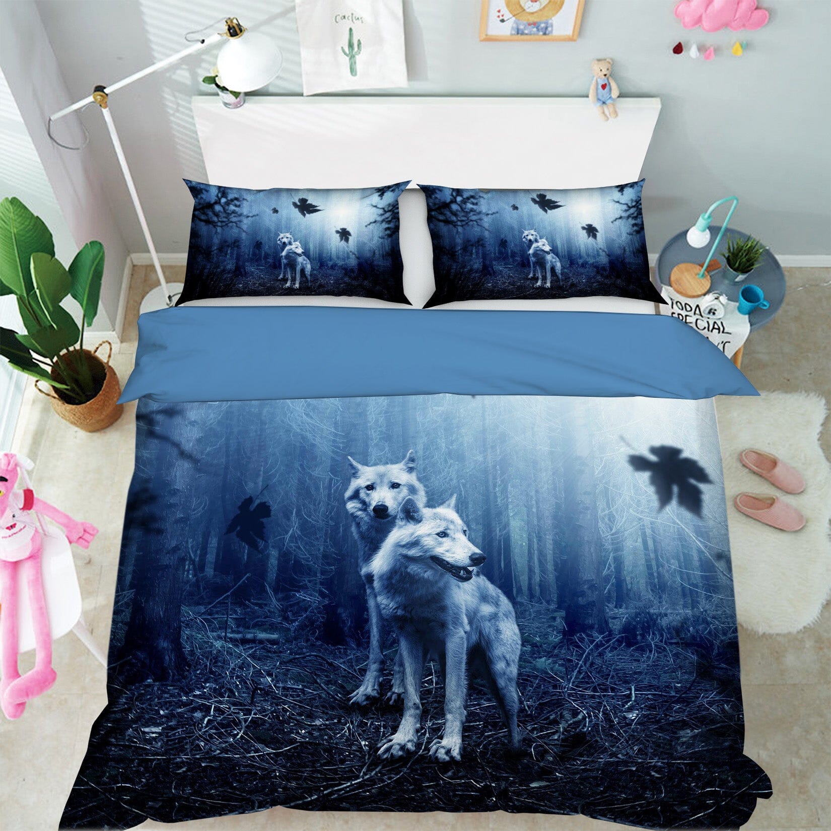 3D Wild Wolf 1955 Bed Pillowcases Quilt Quiet Covers AJ Creativity Home