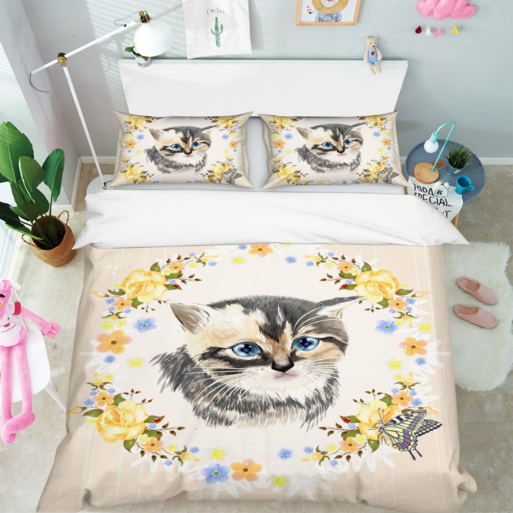 3D Little Cat 15021 Bed Pillowcases Quilt