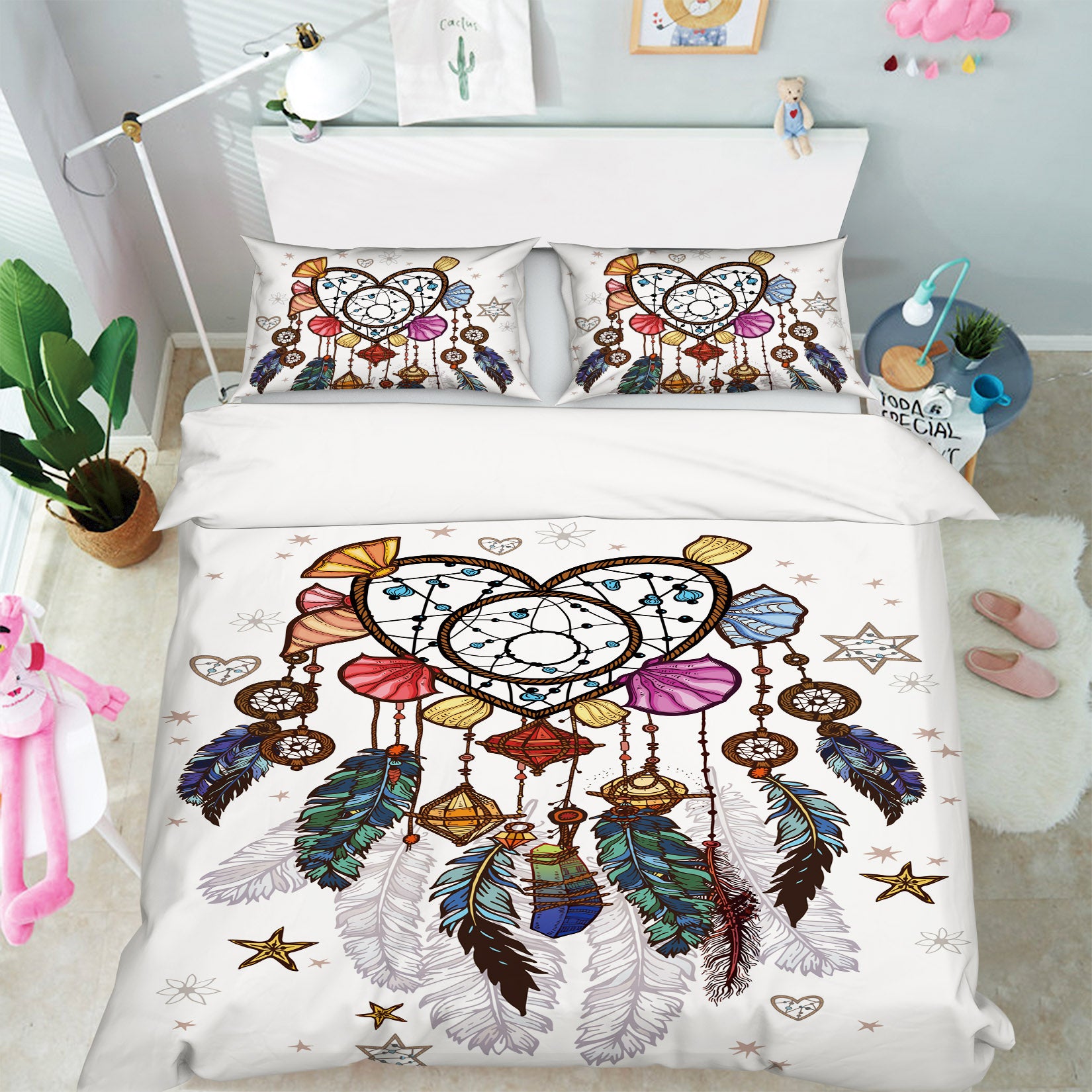 3D Heart Dream Catcher 15031 Bed Pillowcases Quilt