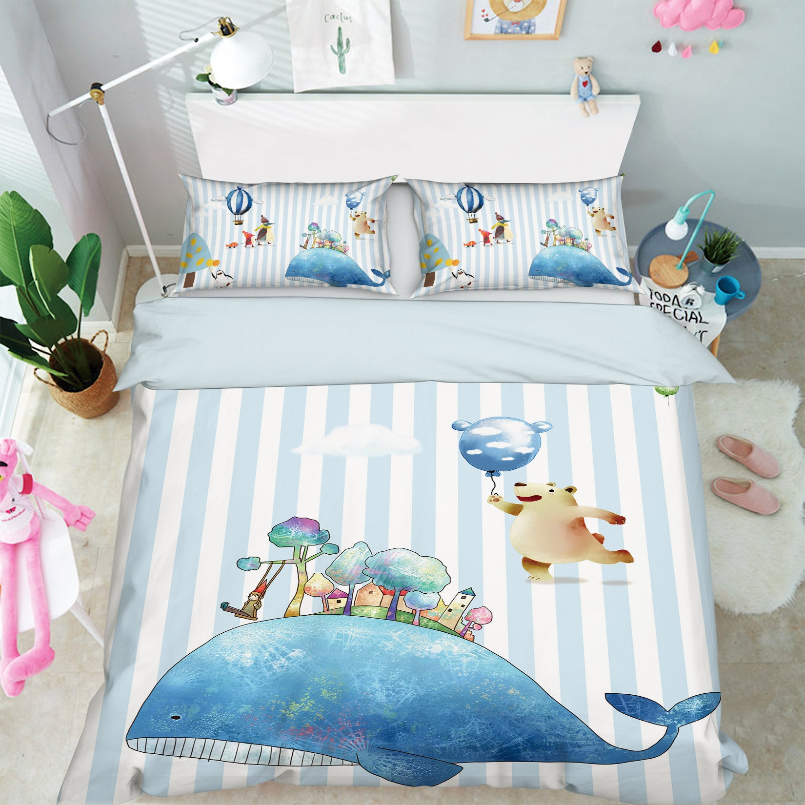 3D Whale 13059 Bed Pillowcases Quilt