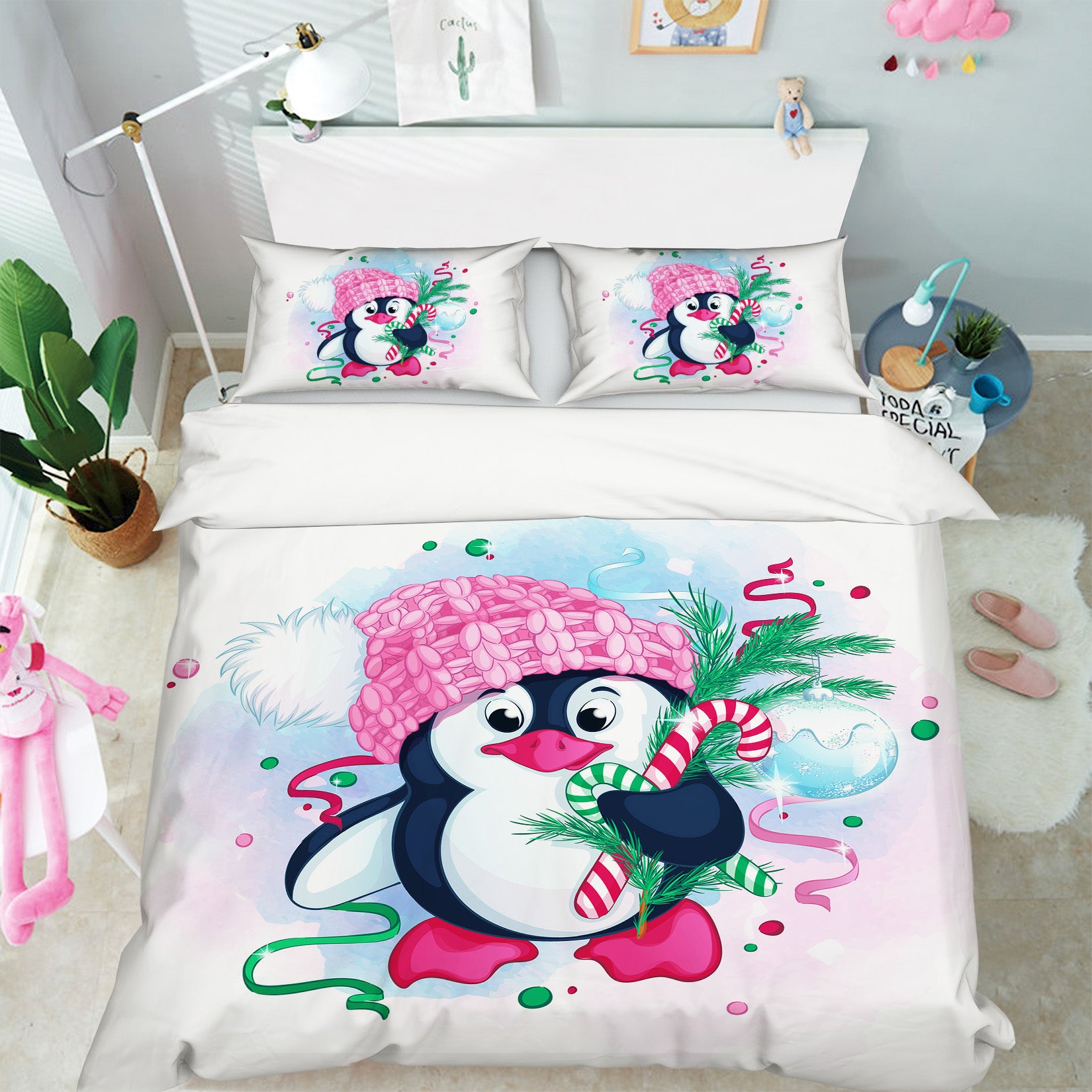 3D Penguin 58235 Bed Pillowcases Quilt