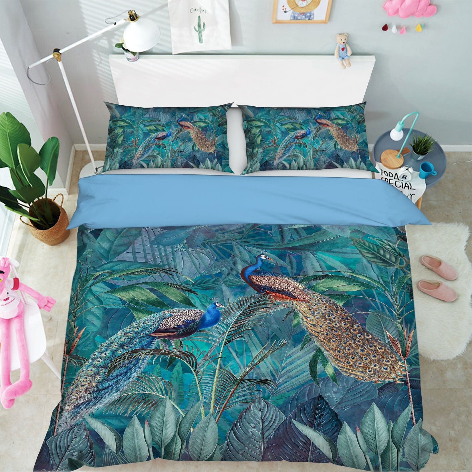 3D Peacock Playing 116 Andrea haase Bedding Bed Pillowcases Quilt Quiet Covers AJ Creativity Home