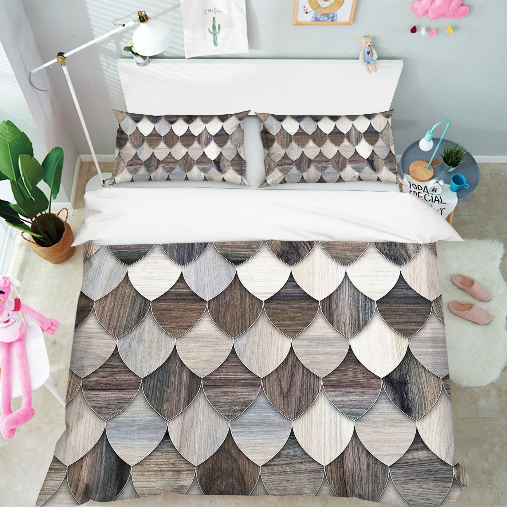 3D Elliptical Feather Piece 045 Bed Pillowcases Quilt Wallpaper AJ Wallpaper