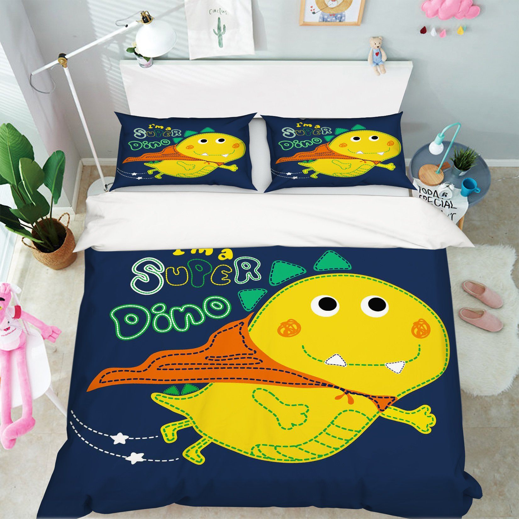 3D Cartoon Dinosa 118 Bed Pillowcases Quilt Wallpaper AJ Wallpaper