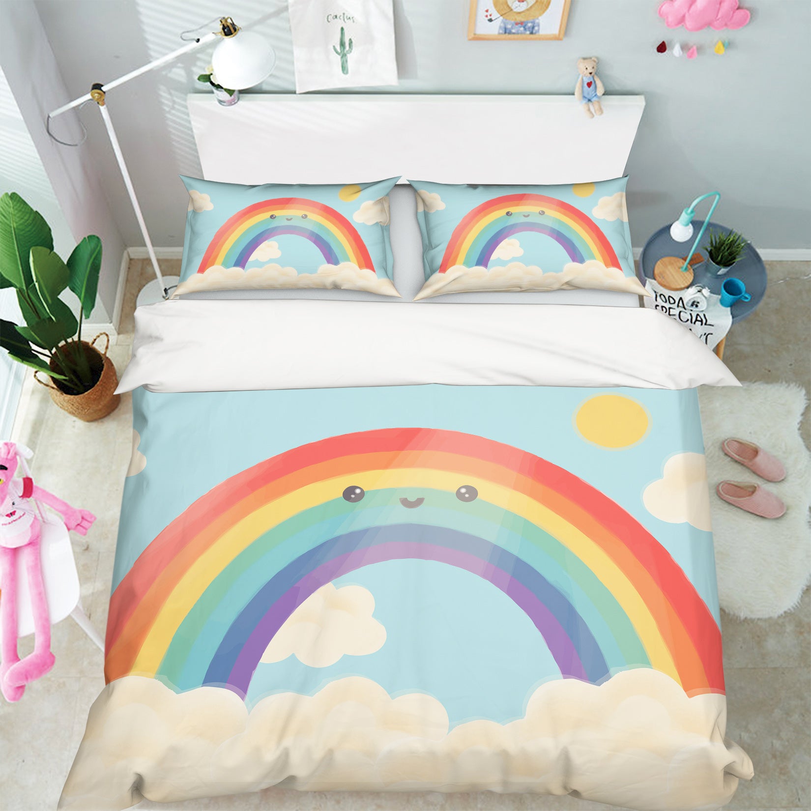 3D Rainbow Cloud 60221 Bed Pillowcases Quilt