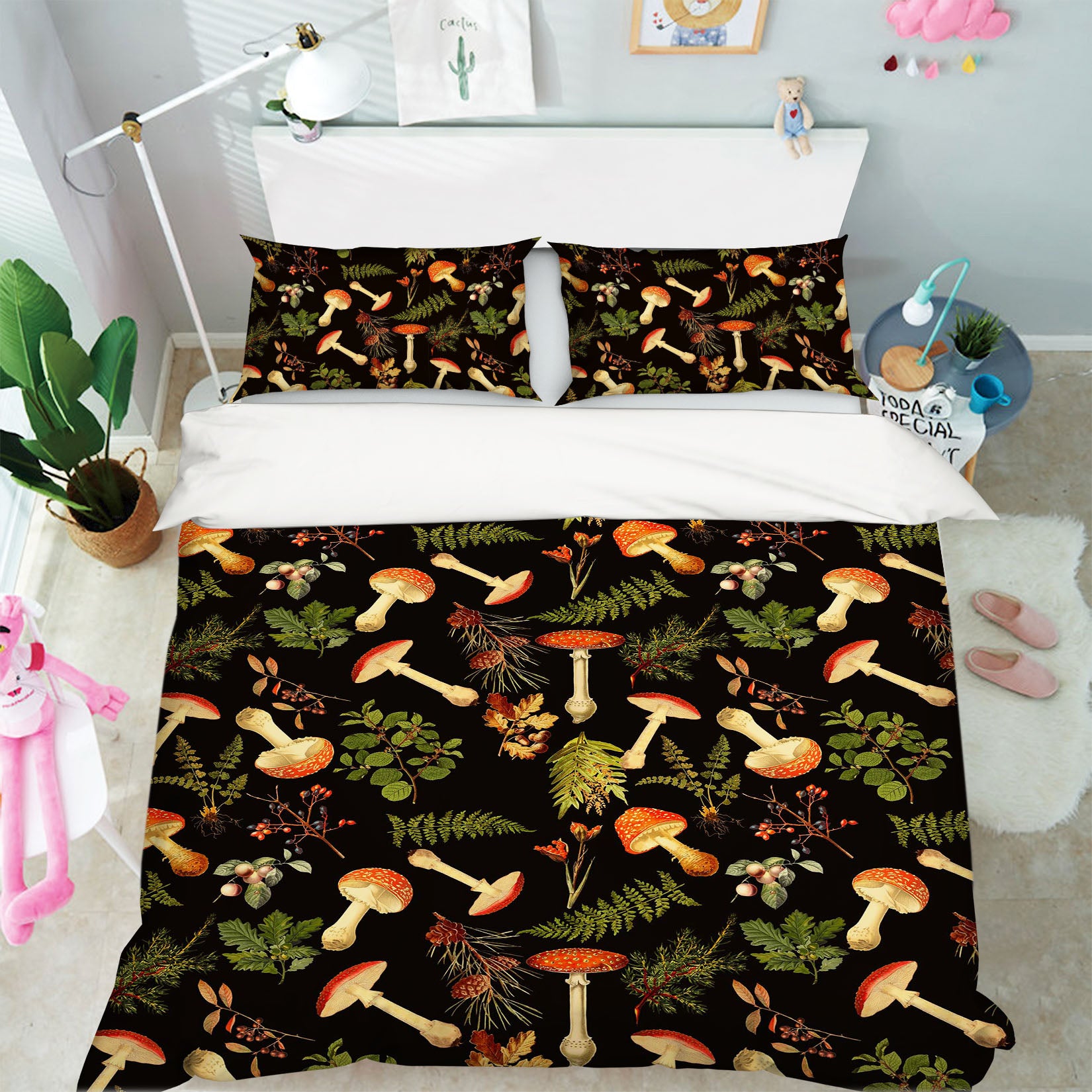 3D Mushroom Leaves 18207 Uta Naumann Bedding Bed Pillowcases Quilt