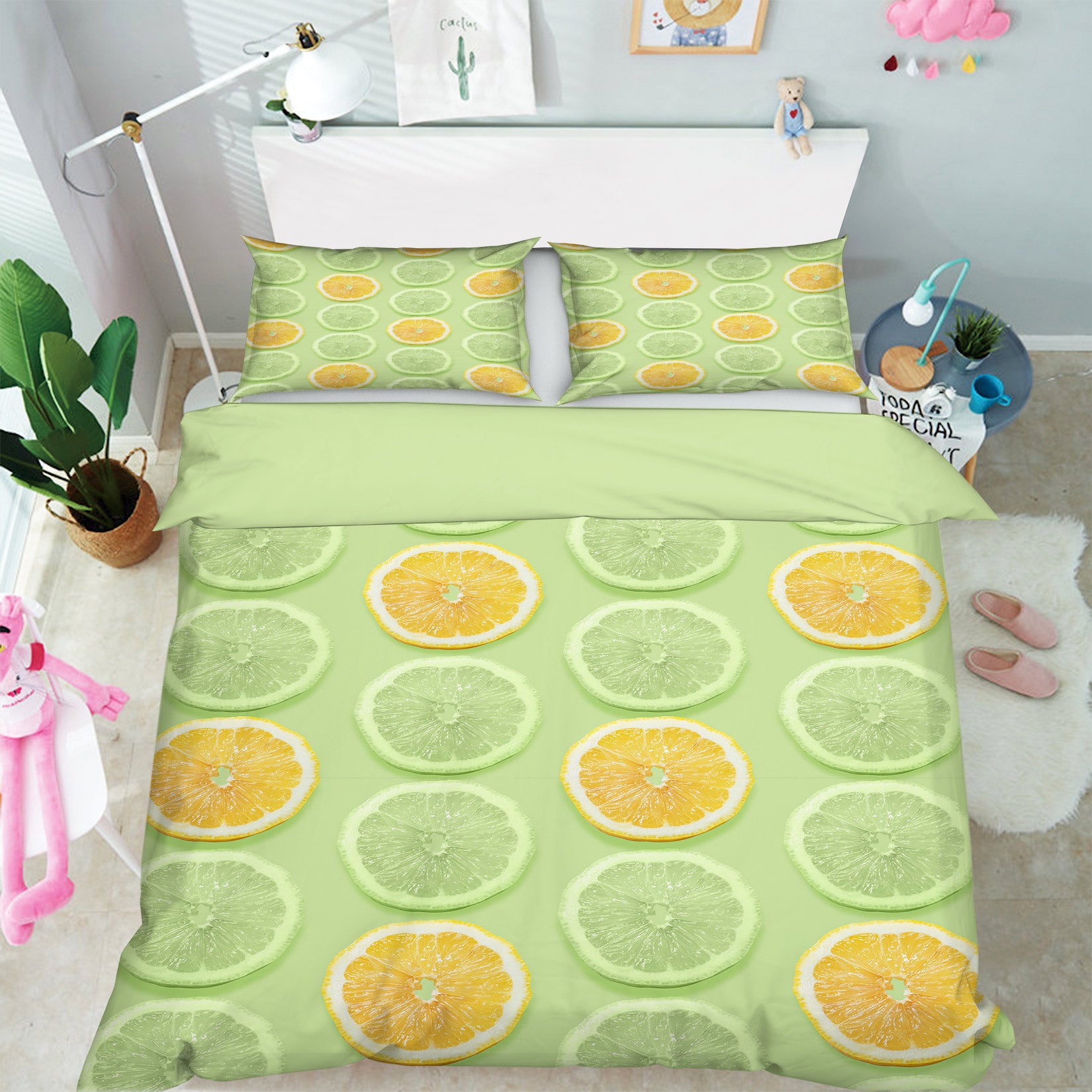 3D Lemon Slices 59123 Bed Pillowcases Quilt