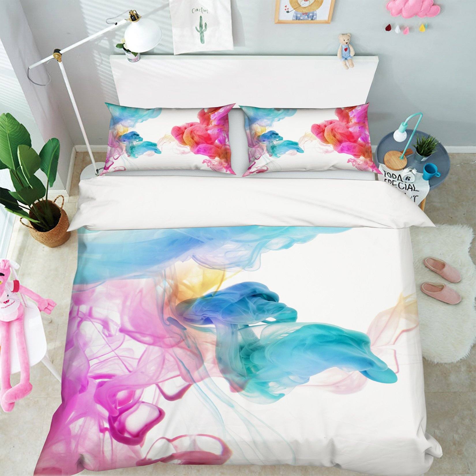 3D Gouache Gradient 004 Bed Pillowcases Quilt Wallpaper AJ Wallpaper