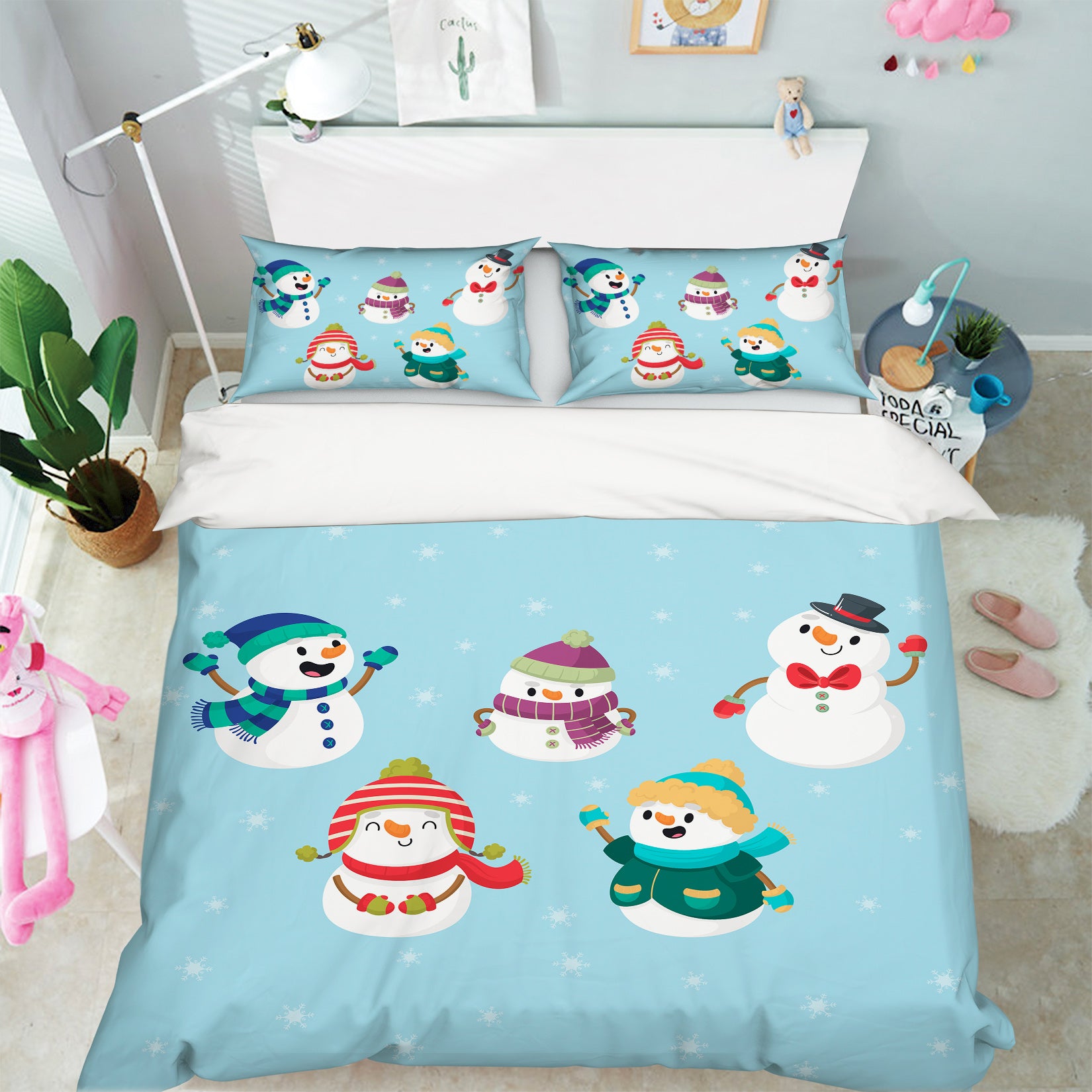 3D Snowman 63175 Bed Pillowcases Quilt
