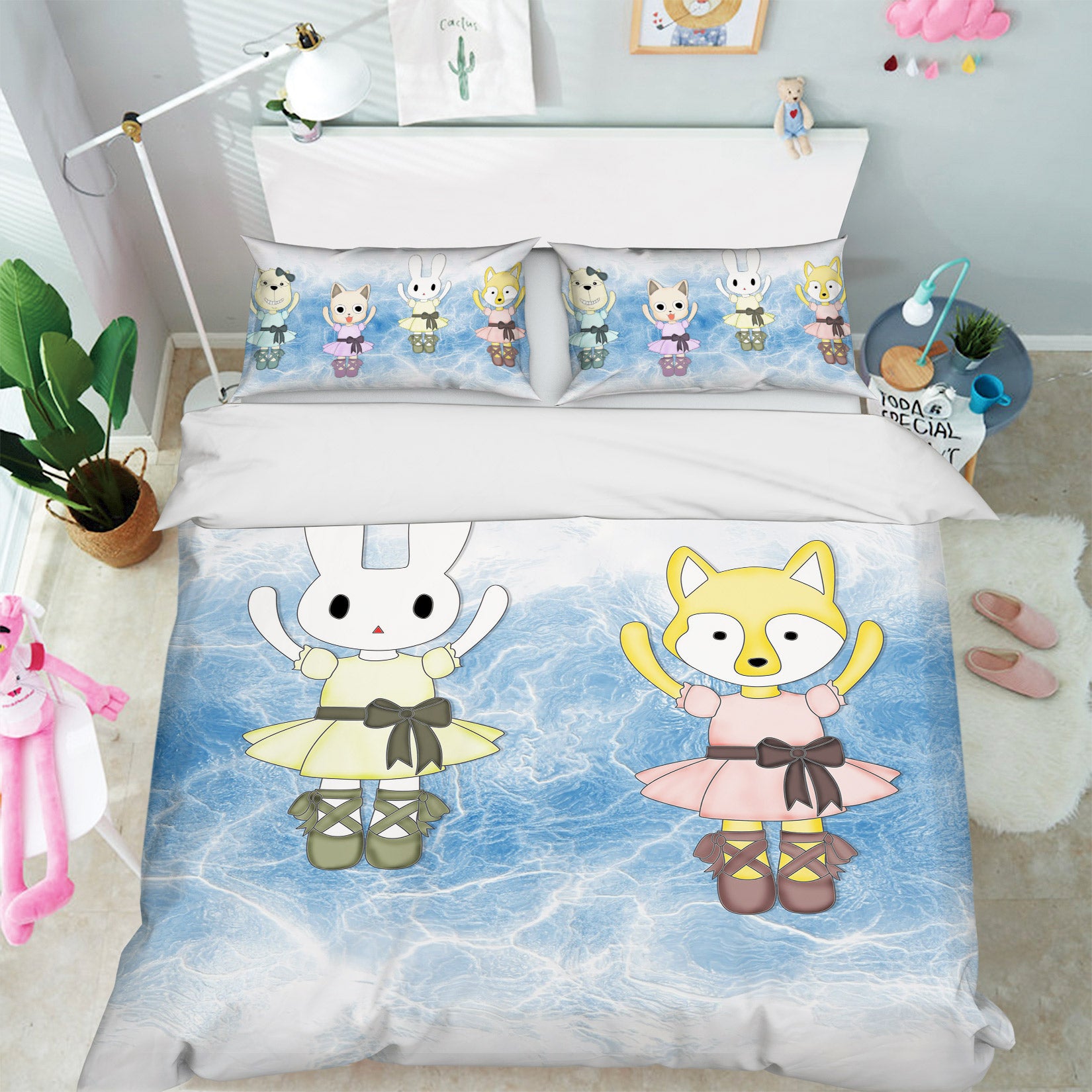 3D Cartoon Animals 13090 Bed Pillowcases Quilt