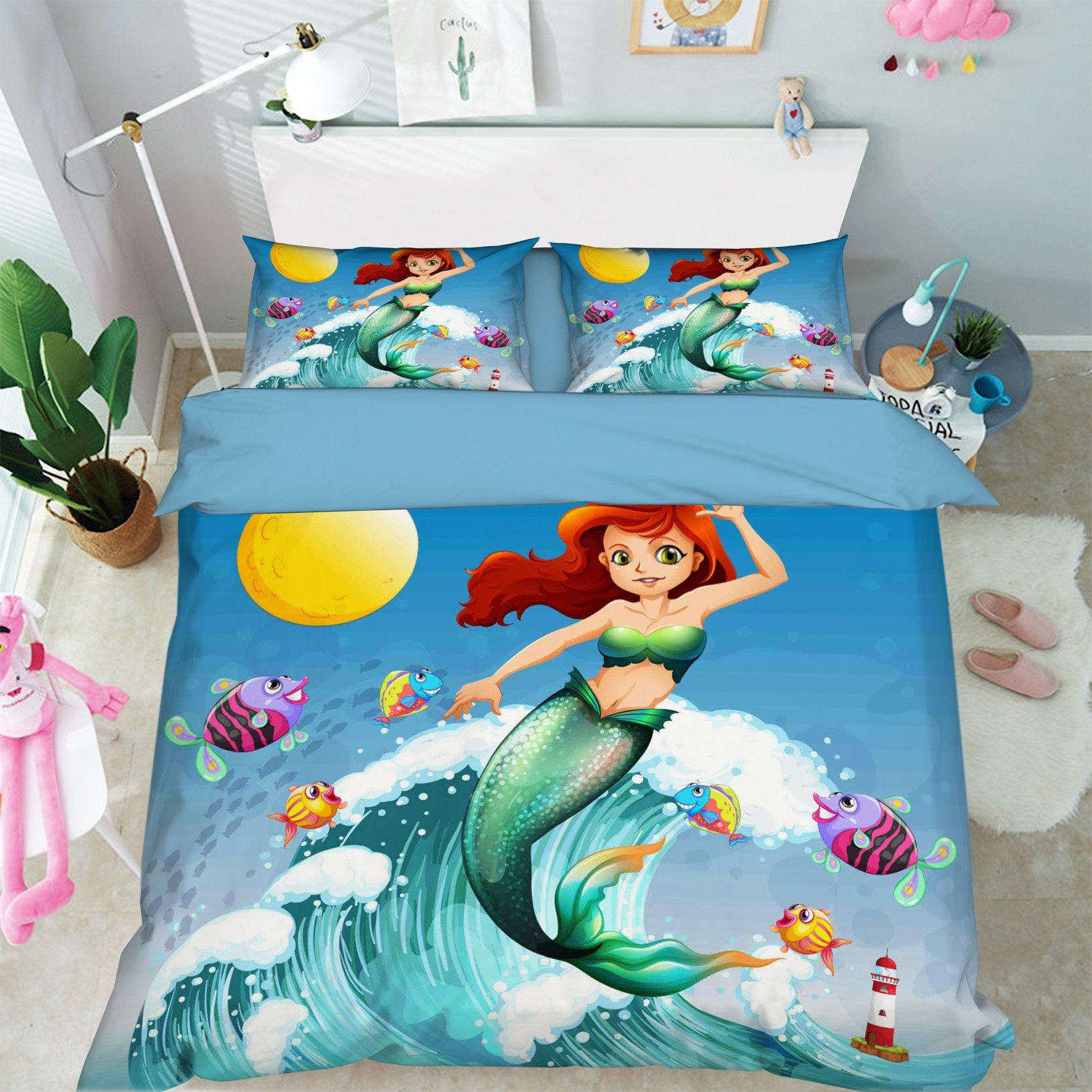 3D Sea Wave Mermaid 342 Bed Pillowcases Quilt Wallpaper AJ Wallpaper