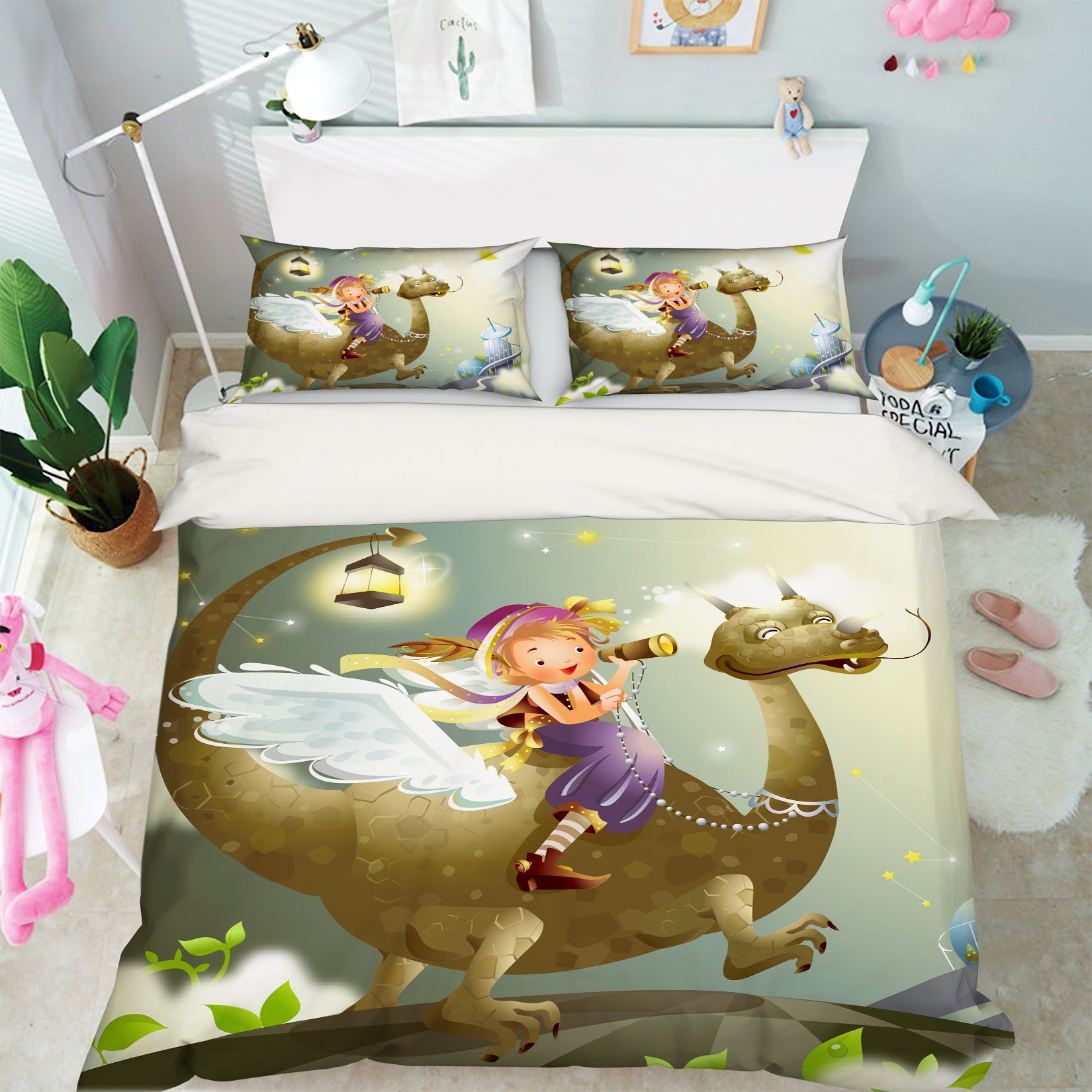 3D Dragon Child 13050 Bed Pillowcases Quilt