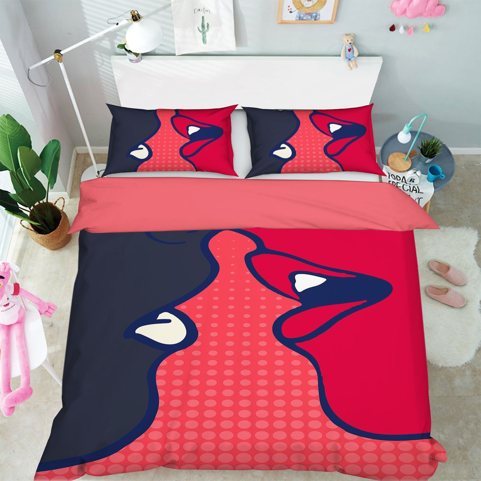 3D Kiss Mouth 223 Boris Draschoff Bedding Bed Pillowcases Quilt Quiet Covers AJ Creativity Home