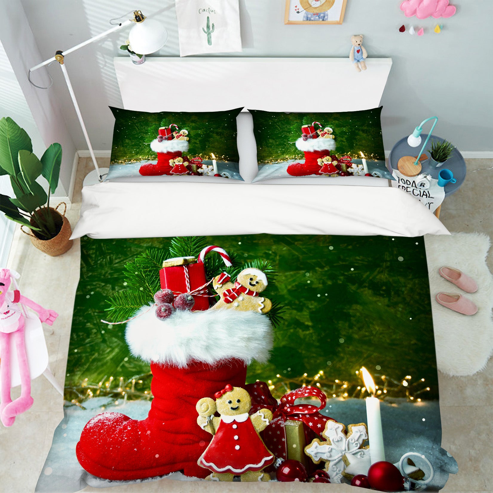3D Socks Gift 51143 Christmas Quilt Duvet Cover Xmas Bed Pillowcases