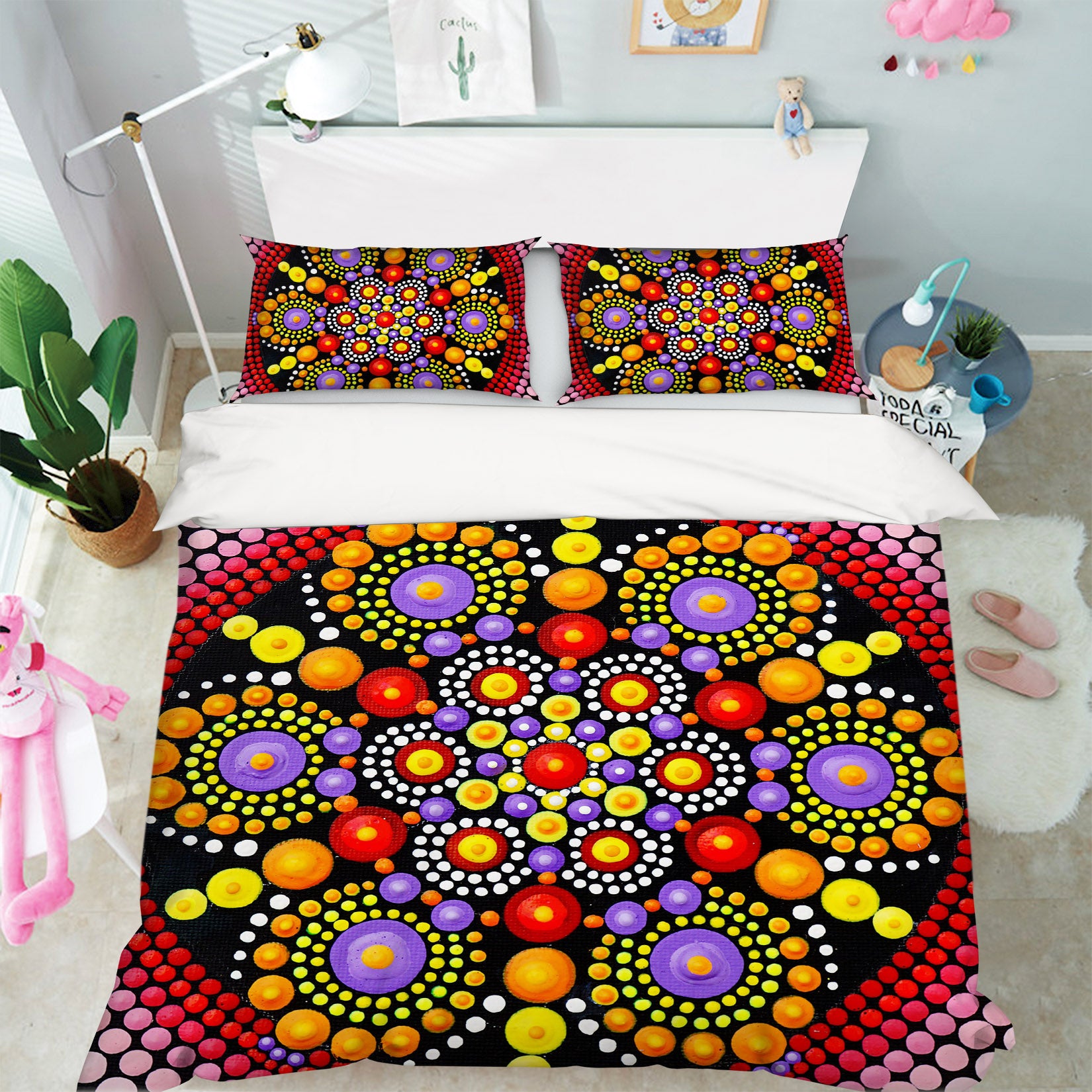 3D Color Circle Pattern 59036 Bed Pillowcases Quilt