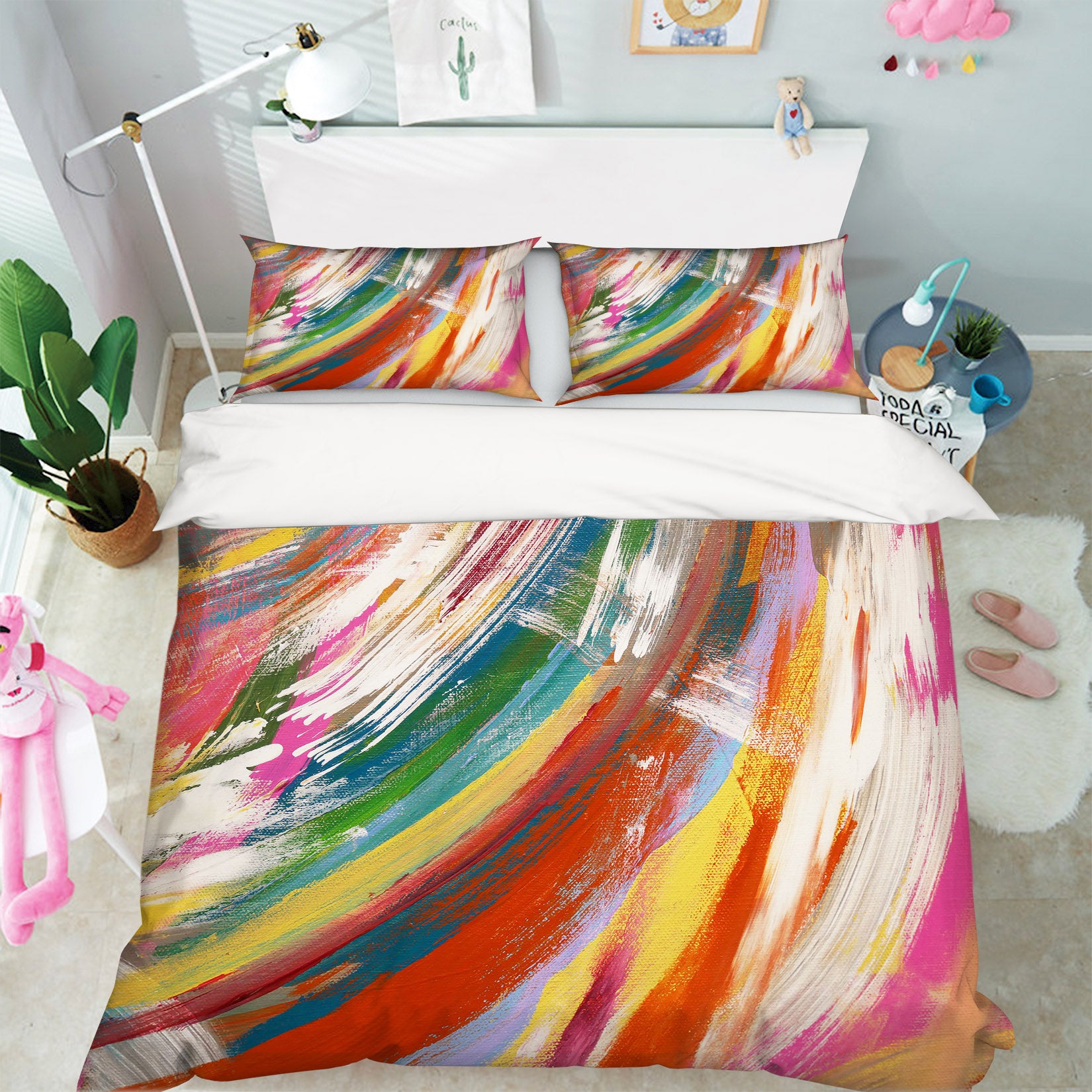 3D Color Stripes 60139 Bed Pillowcases Quilt