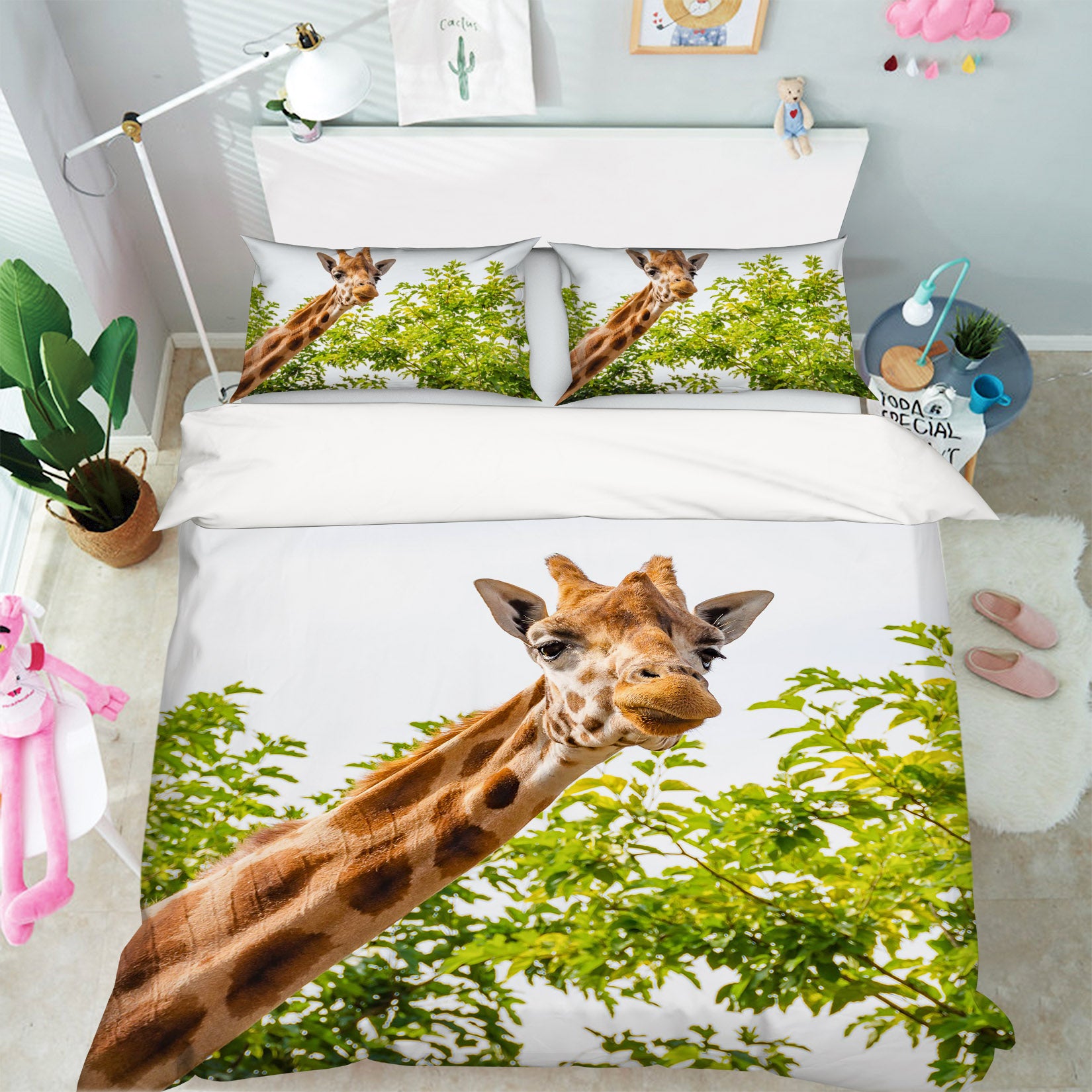 3D Giraffe Forest 129 Bed Pillowcases Quilt