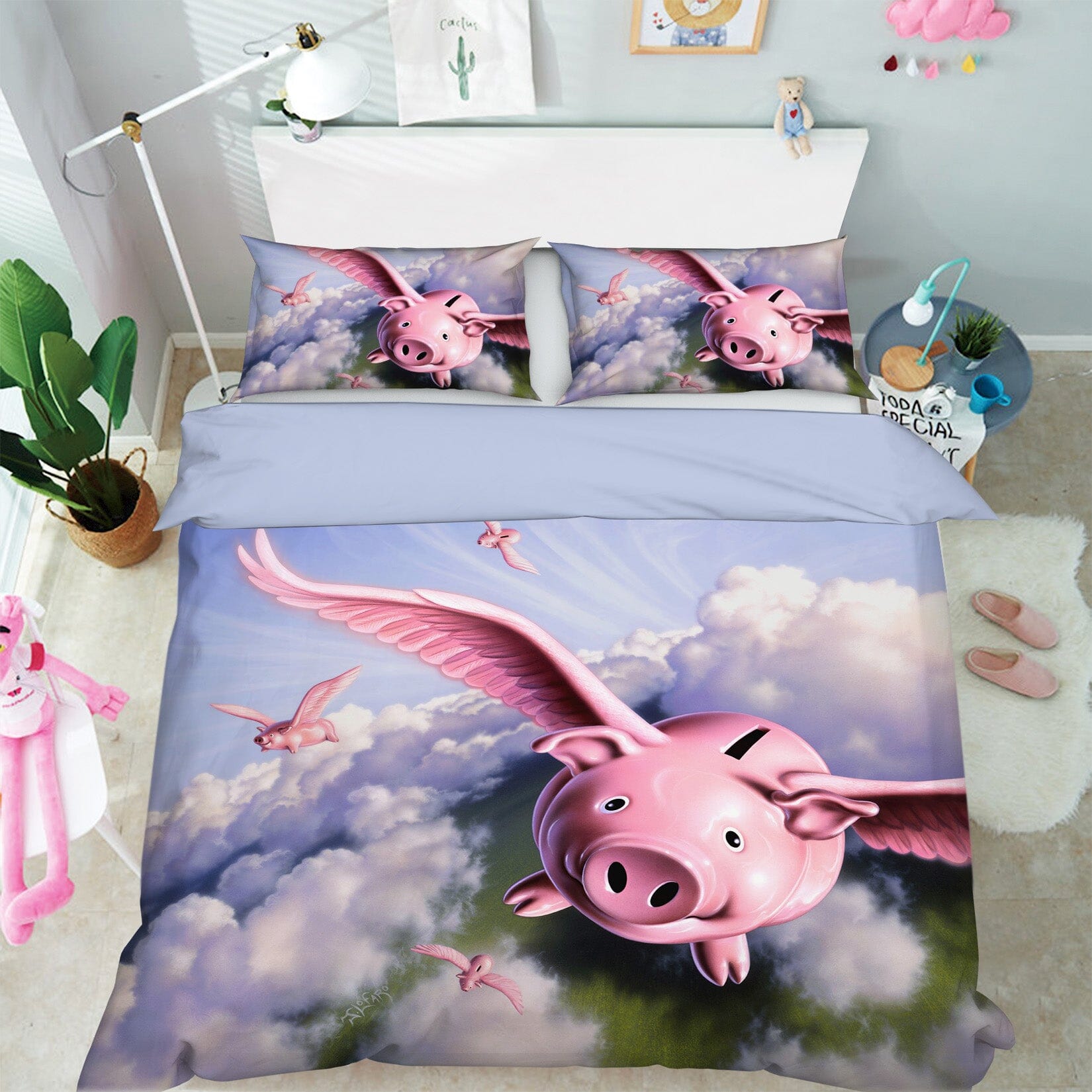 3D Piggies 2107 Jerry LoFaro bedding Bed Pillowcases Quilt Quiet Covers AJ Creativity Home