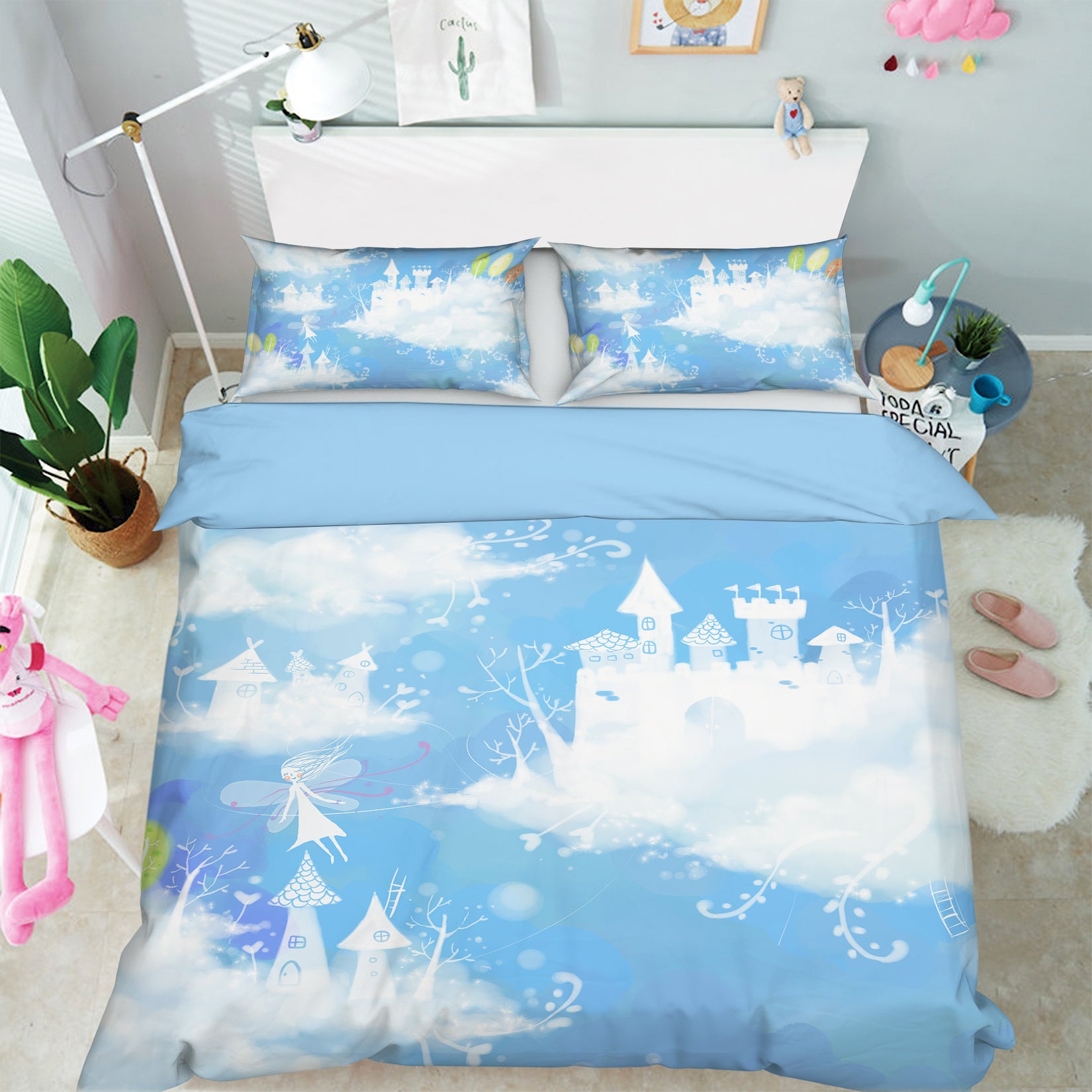3D Baiyun Castle 13127 Bed Pillowcases Quilt