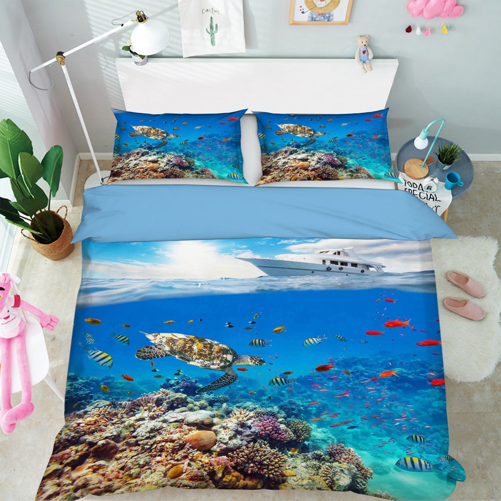 3D Sunshine Boat 009 Bed Pillowcases Quilt Wallpaper AJ Wallpaper