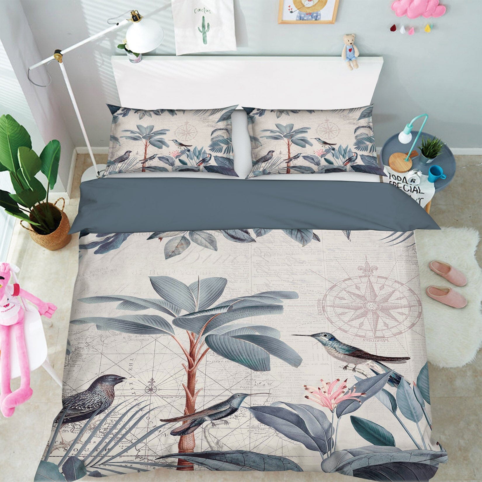 3D Birds Playing 122 Andrea haase Bedding Bed Pillowcases Quilt Quiet Covers AJ Creativity Home