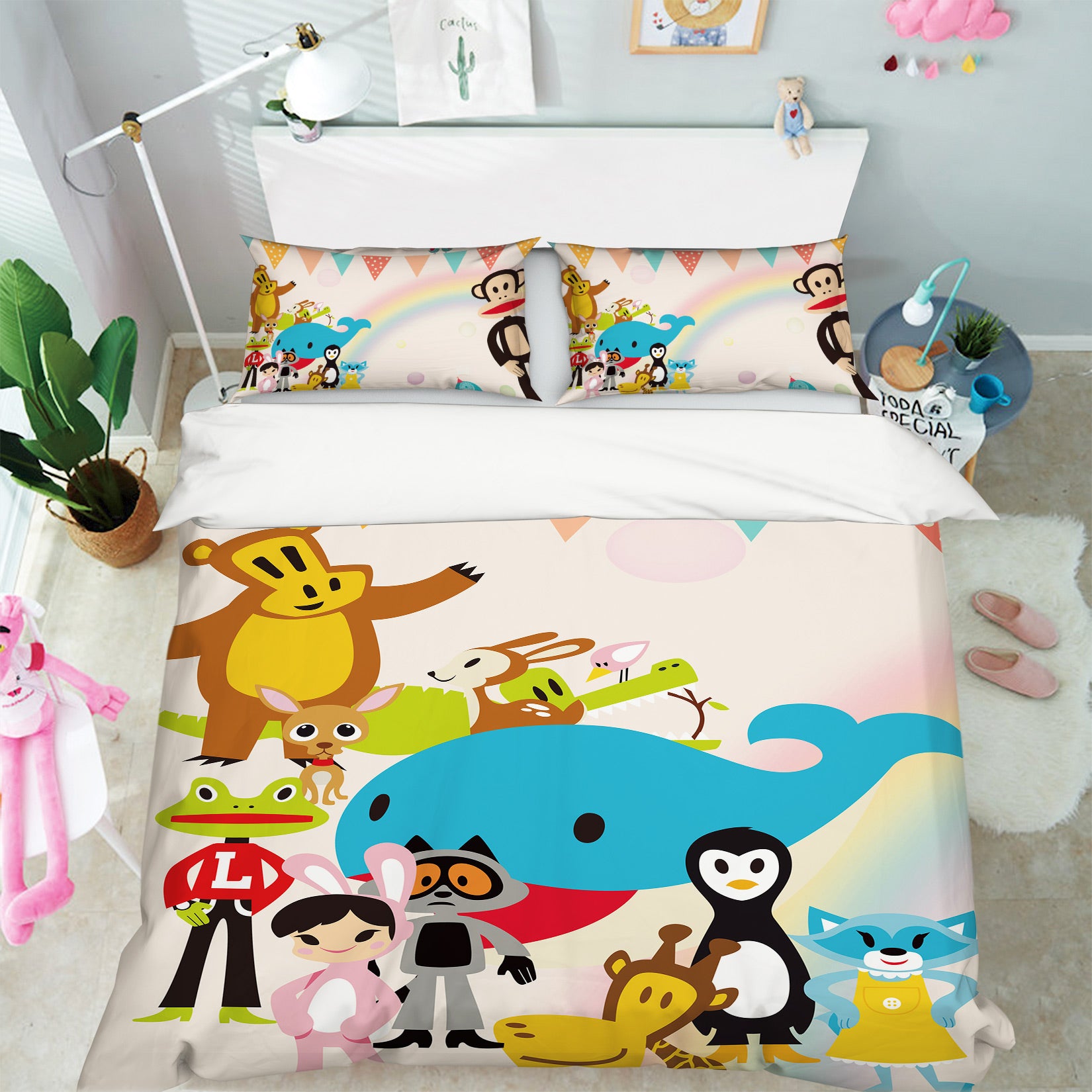 3D Cartoon Animals 13135 Bed Pillowcases Quilt