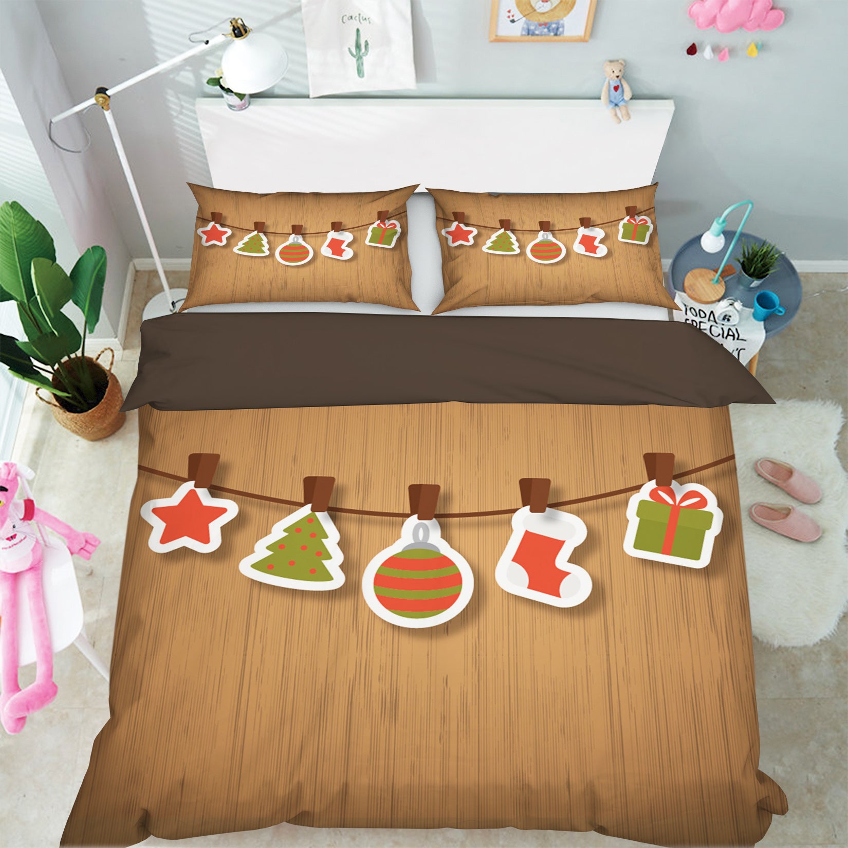 3D Christmas Picture Clip 45014 Christmas Quilt Duvet Cover Xmas Bed Pillowcases