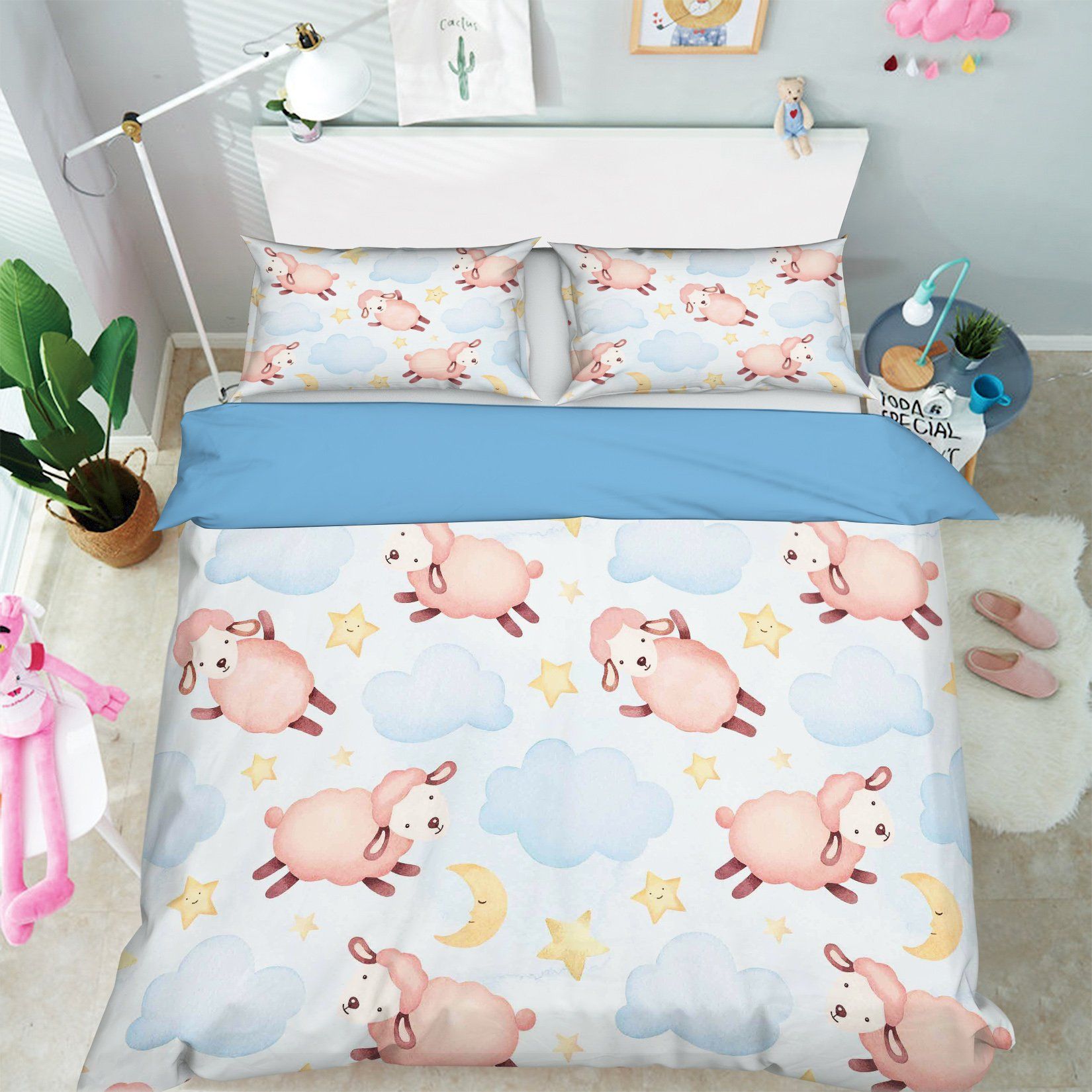3D Red Ssheep 056 Bed Pillowcases Quilt Wallpaper AJ Wallpaper