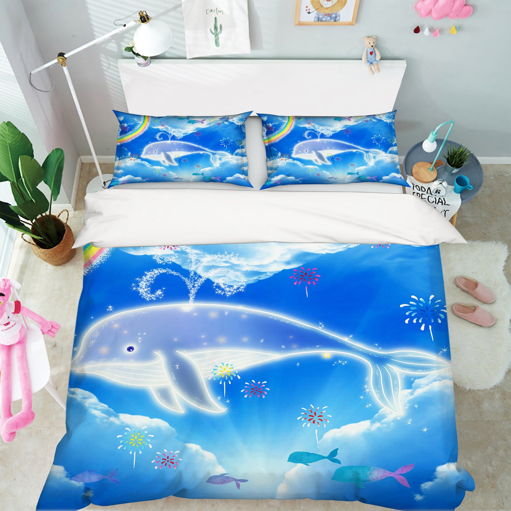 3D Sea Whale 13070 Bed Pillowcases Quilt