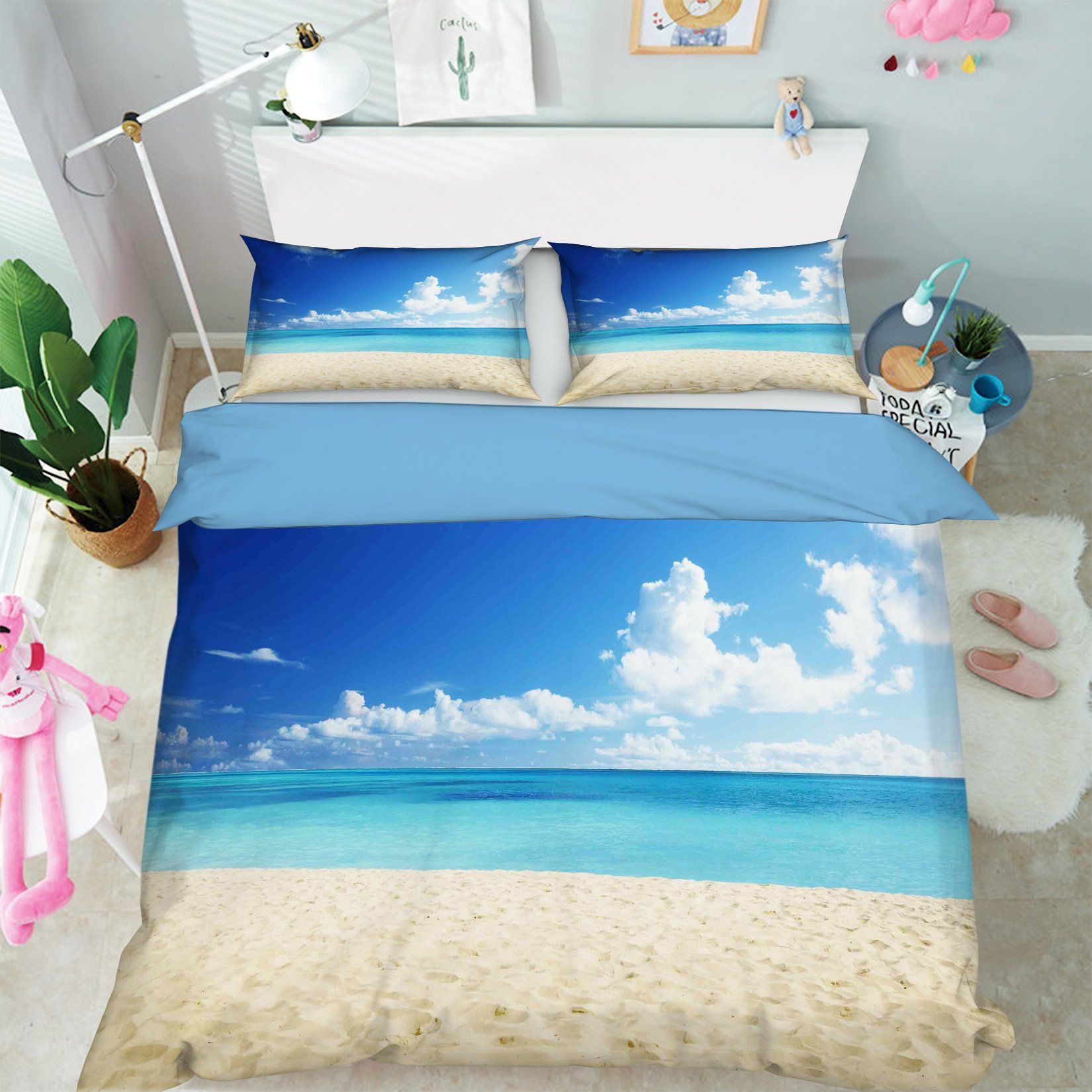 3D Sky Beach 015 Bed Pillowcases Quilt Wallpaper AJ Wallpaper
