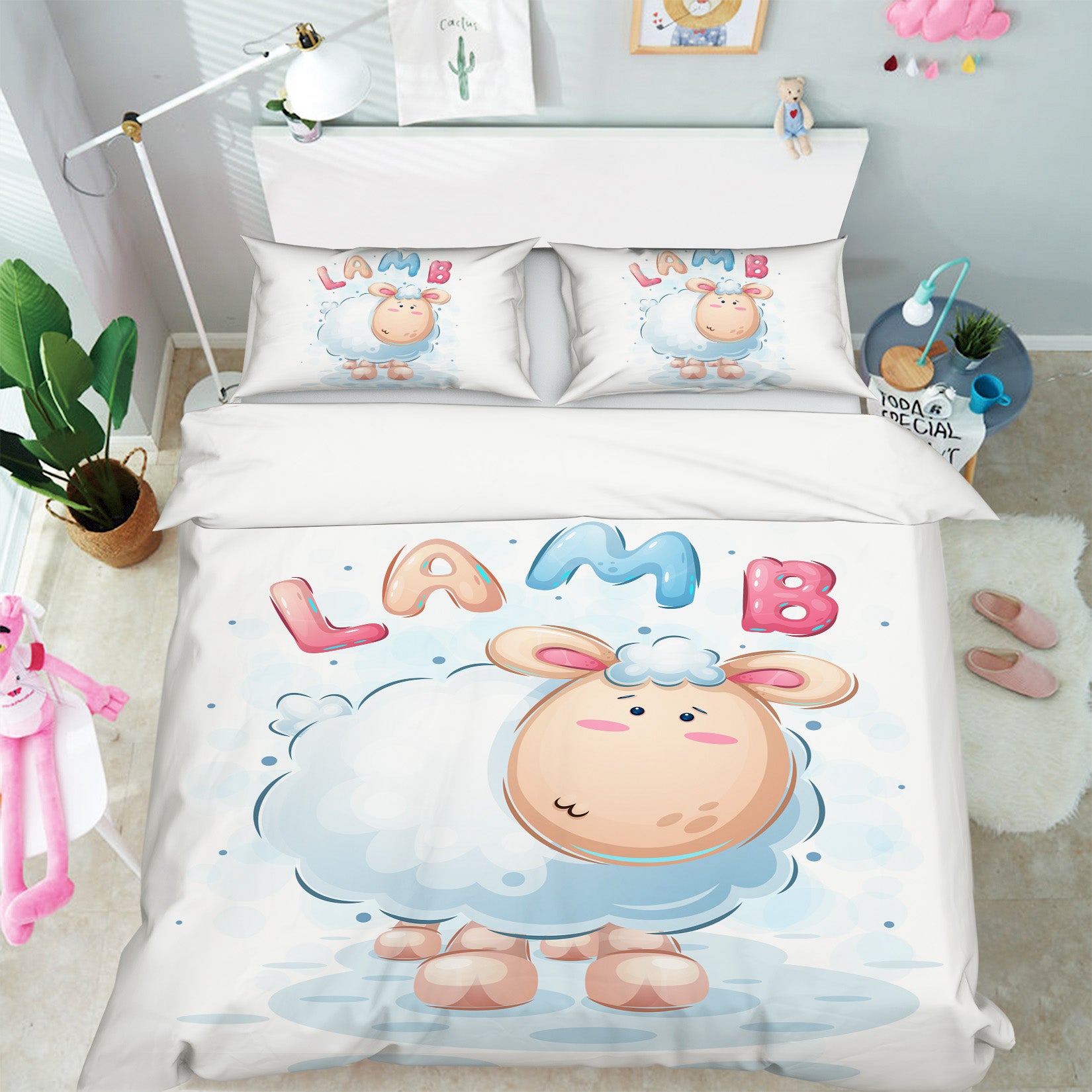 3D Cartoon Sheep 61020 Bed Pillowcases Quilt