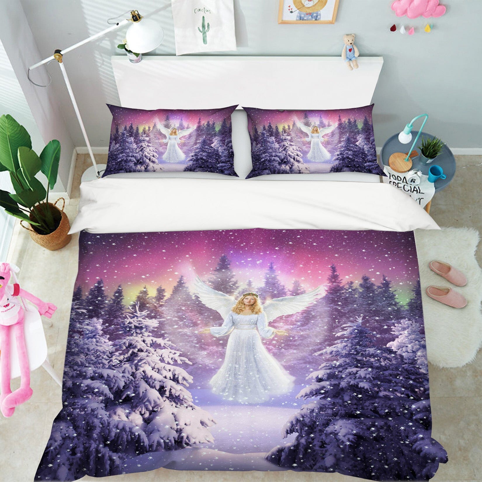 3D Snow Angel 2132 Jerry LoFaro bedding Bed Pillowcases Quilt Quiet Covers AJ Creativity Home