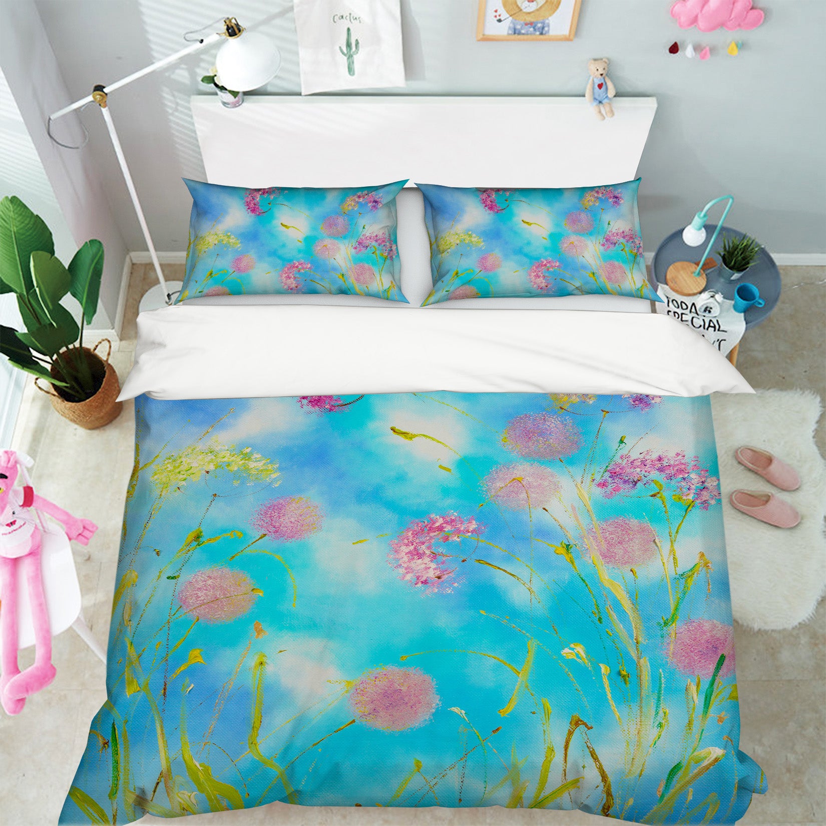 3D Pink Flower Grass 535 Skromova Marina Bedding Bed Pillowcases Quilt