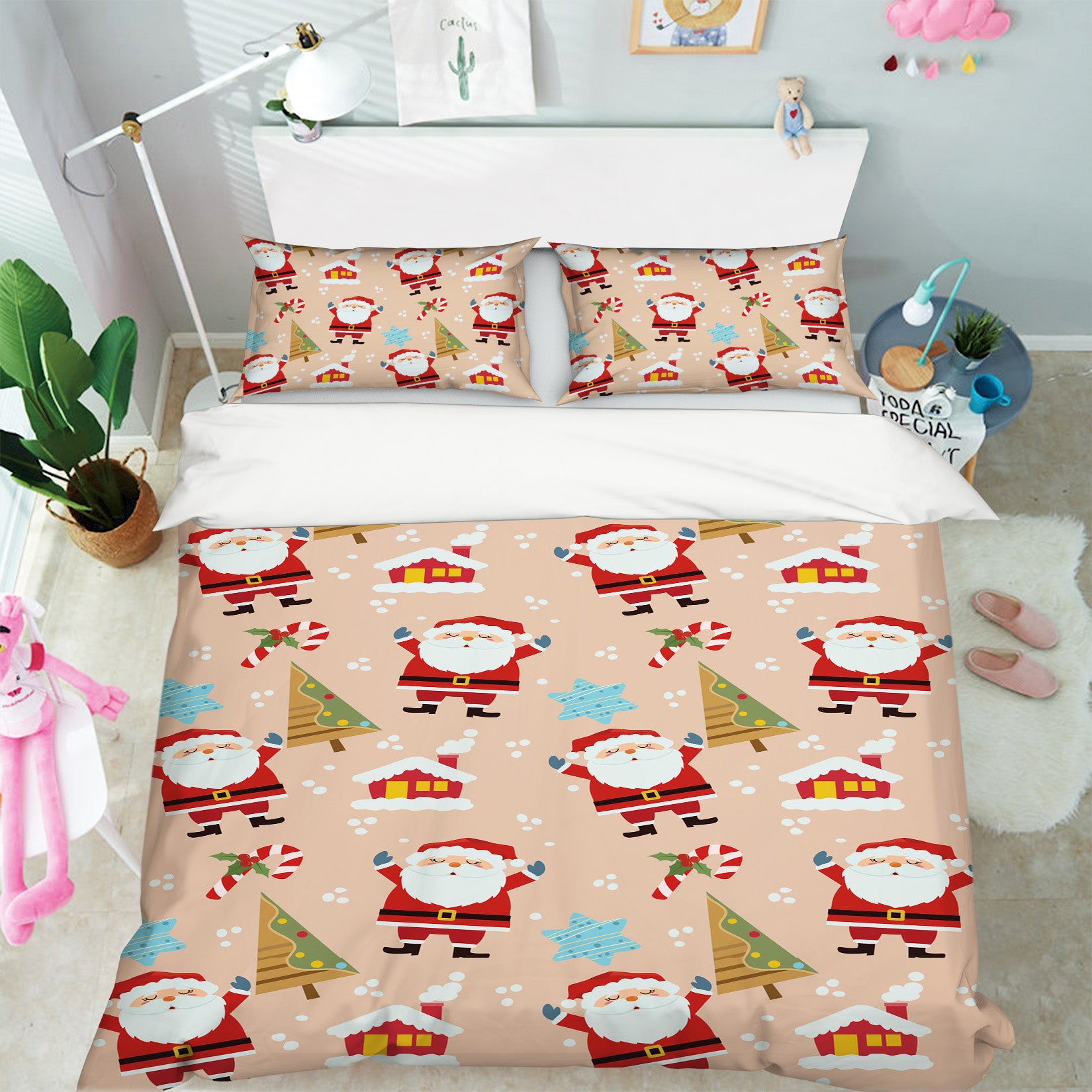 3D Santa Claus Pattern 51141 Christmas Quilt Duvet Cover Xmas Bed Pillowcases