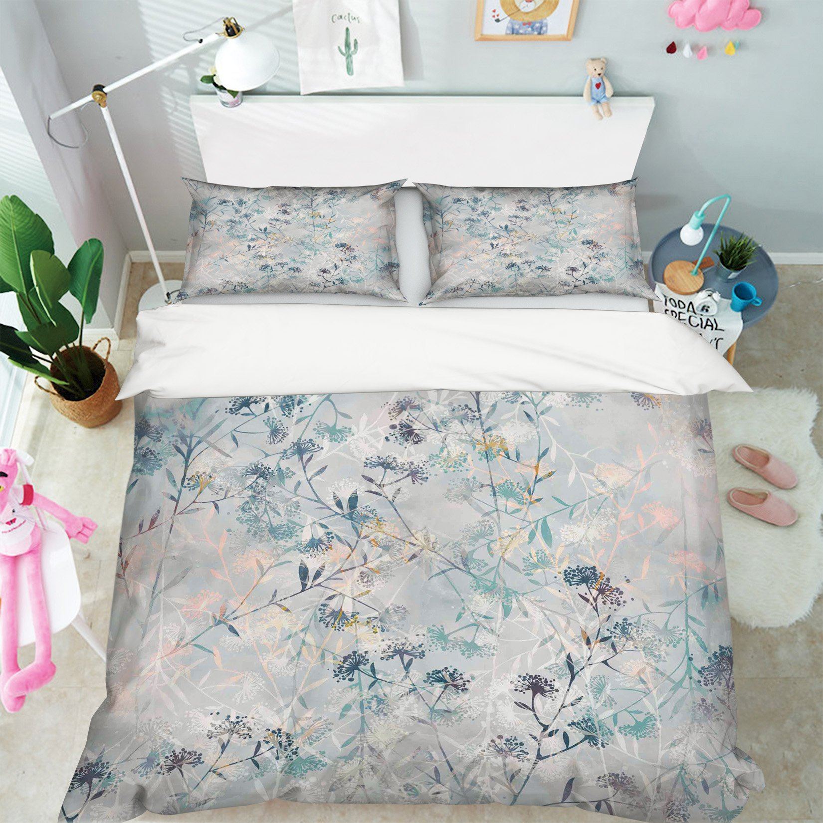 3D Small Leaves 063 Bed Pillowcases Quilt Wallpaper AJ Wallpaper