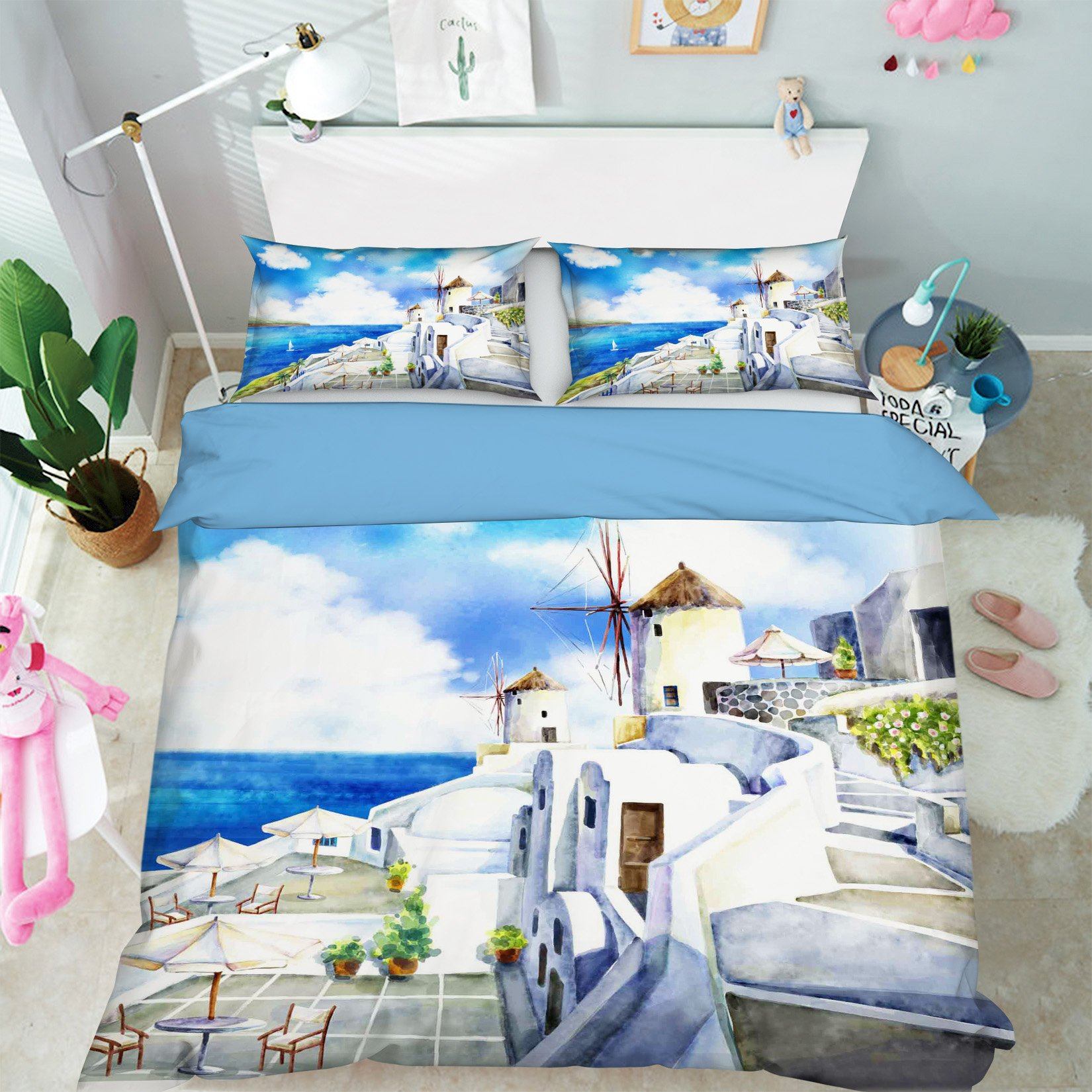 3D Aegean Sea 084 Bed Pillowcases Quilt Wallpaper AJ Wallpaper