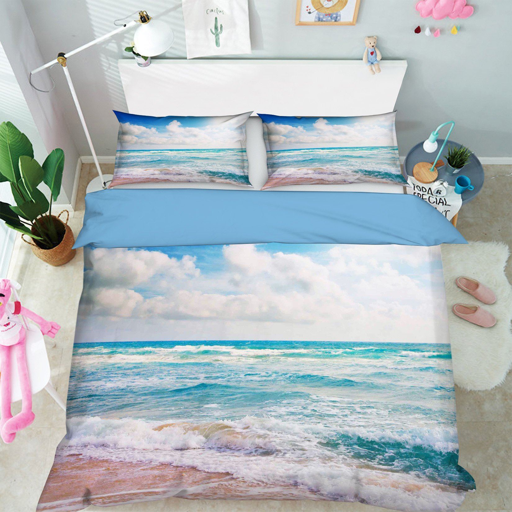 3D Sky Beach 077 Bed Pillowcases Quilt Wallpaper AJ Wallpaper